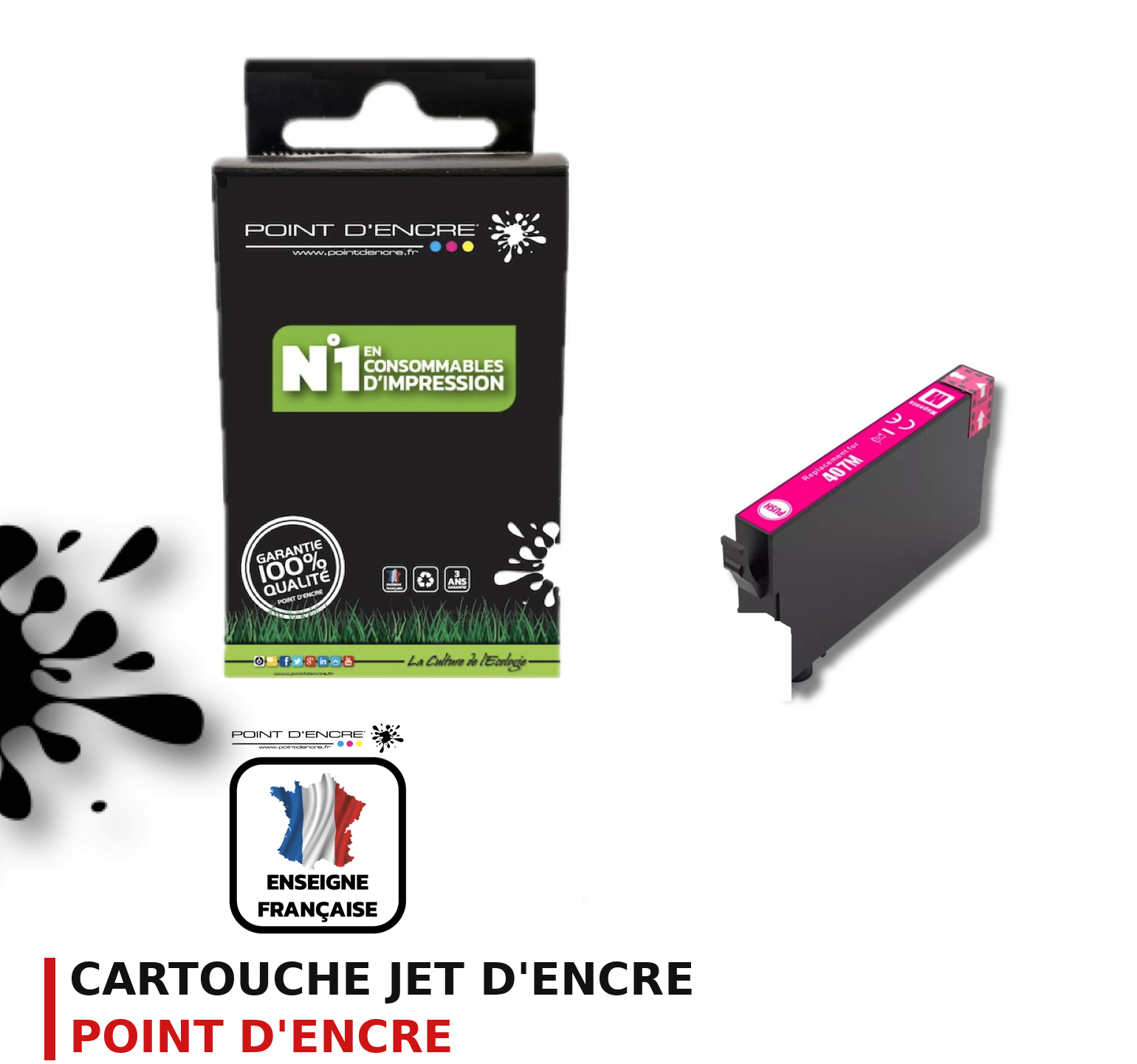 Cartouche d'encre POINT D'ENCRE Epson 407 — MAGENTA