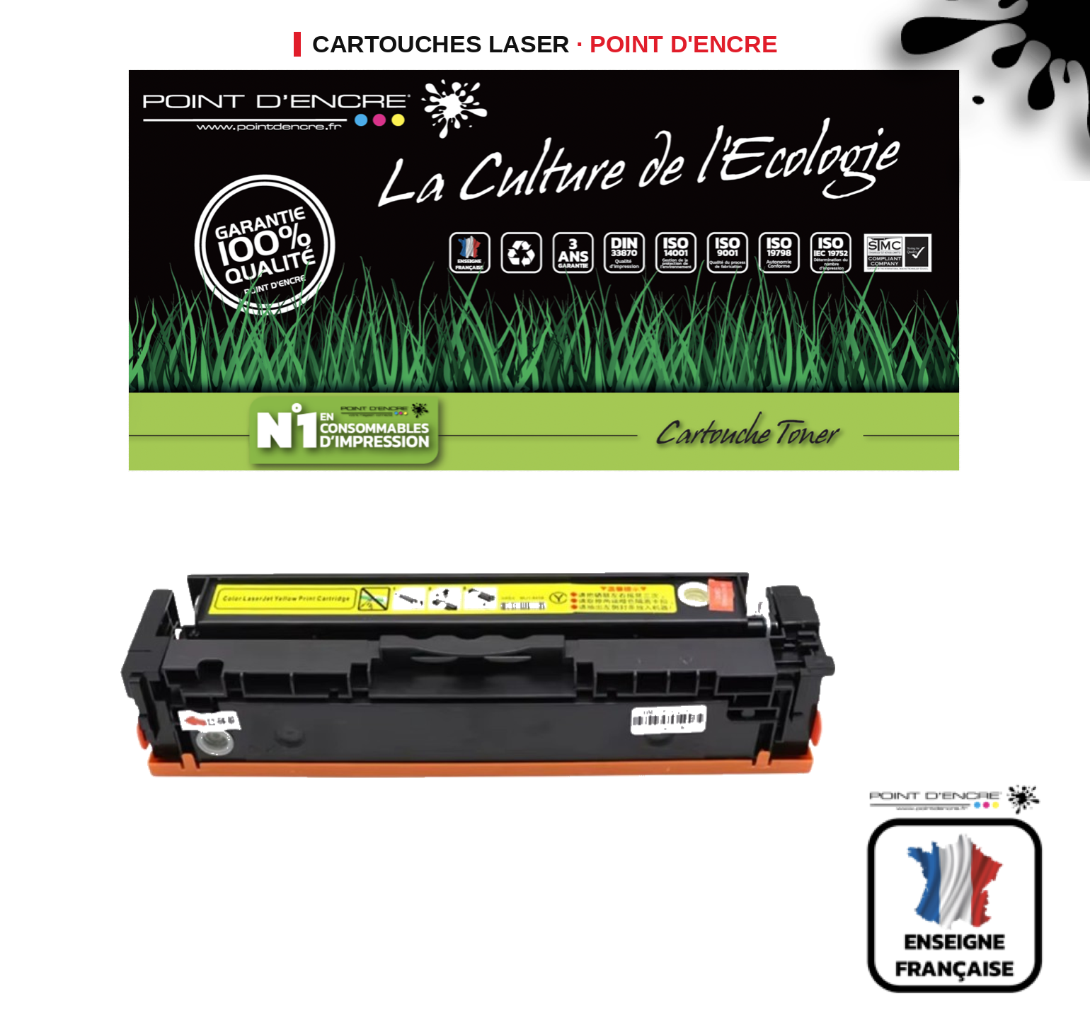 Cartouche laser POINT D'ENCRE Hp 219X — JAUNE