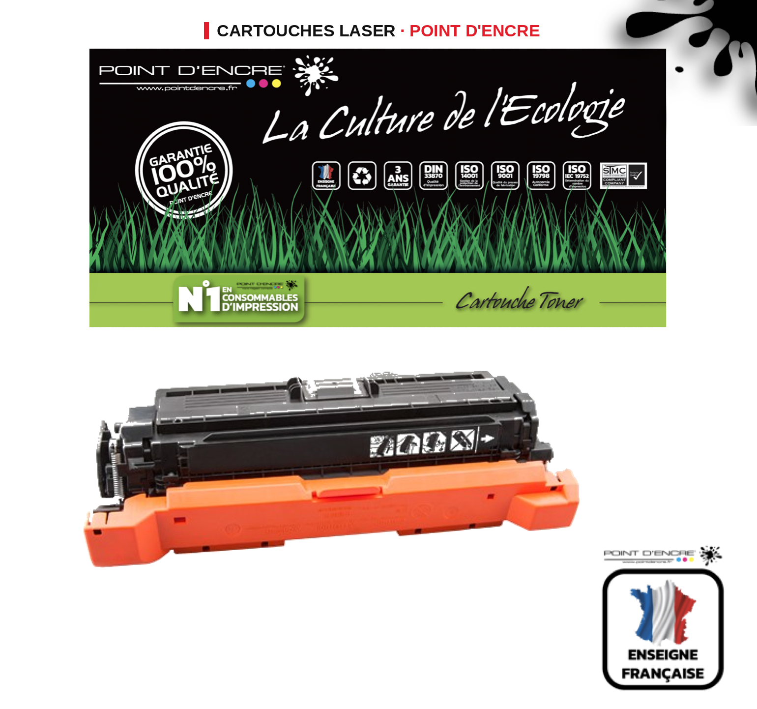 Cartouche laser POINT D'ENCRE Canon 040H — NOIR