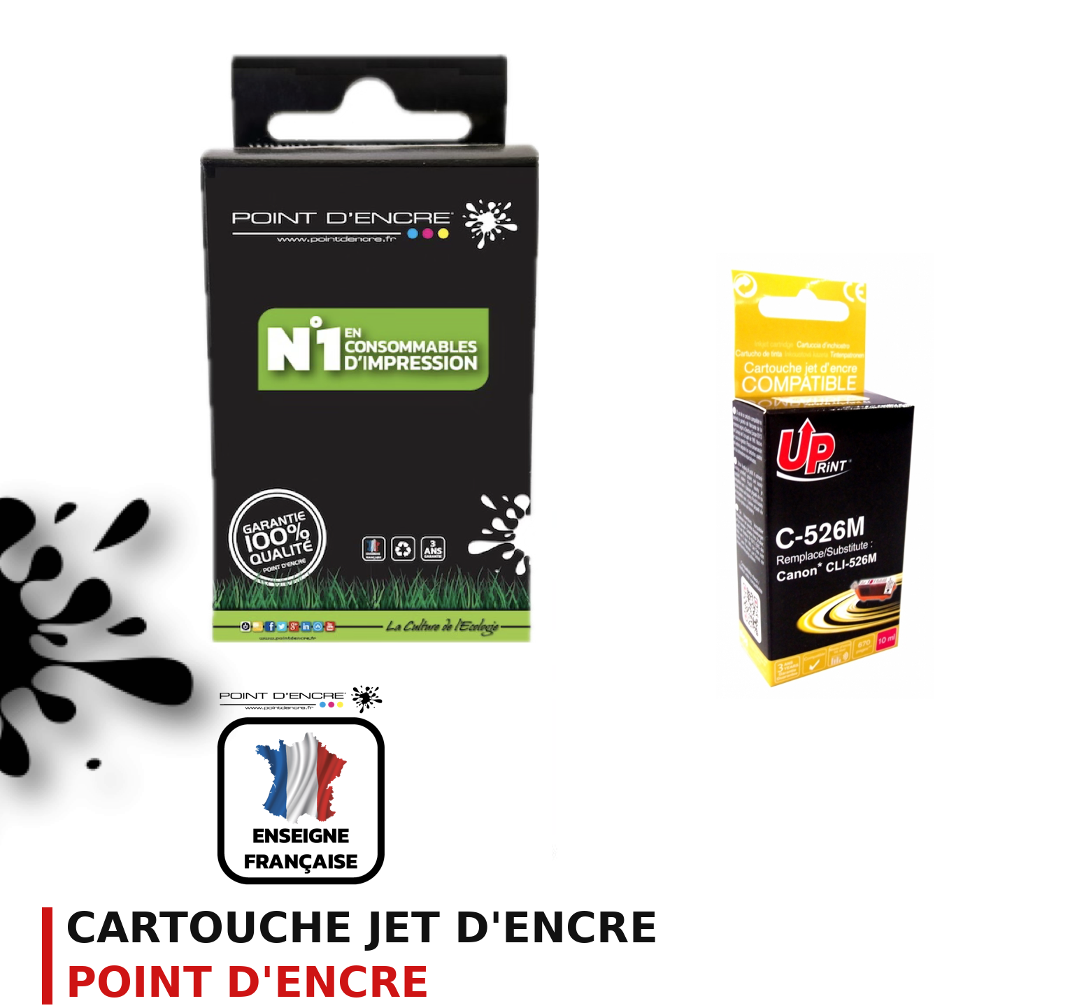 Cartouche d'encre POINT D'ENCRE Canon 526 — MAGENTA
