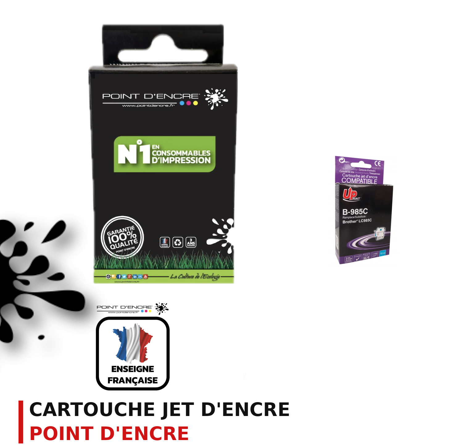 Cartouche d'encre POINT D'ENCRE Brother 985 — CYAN