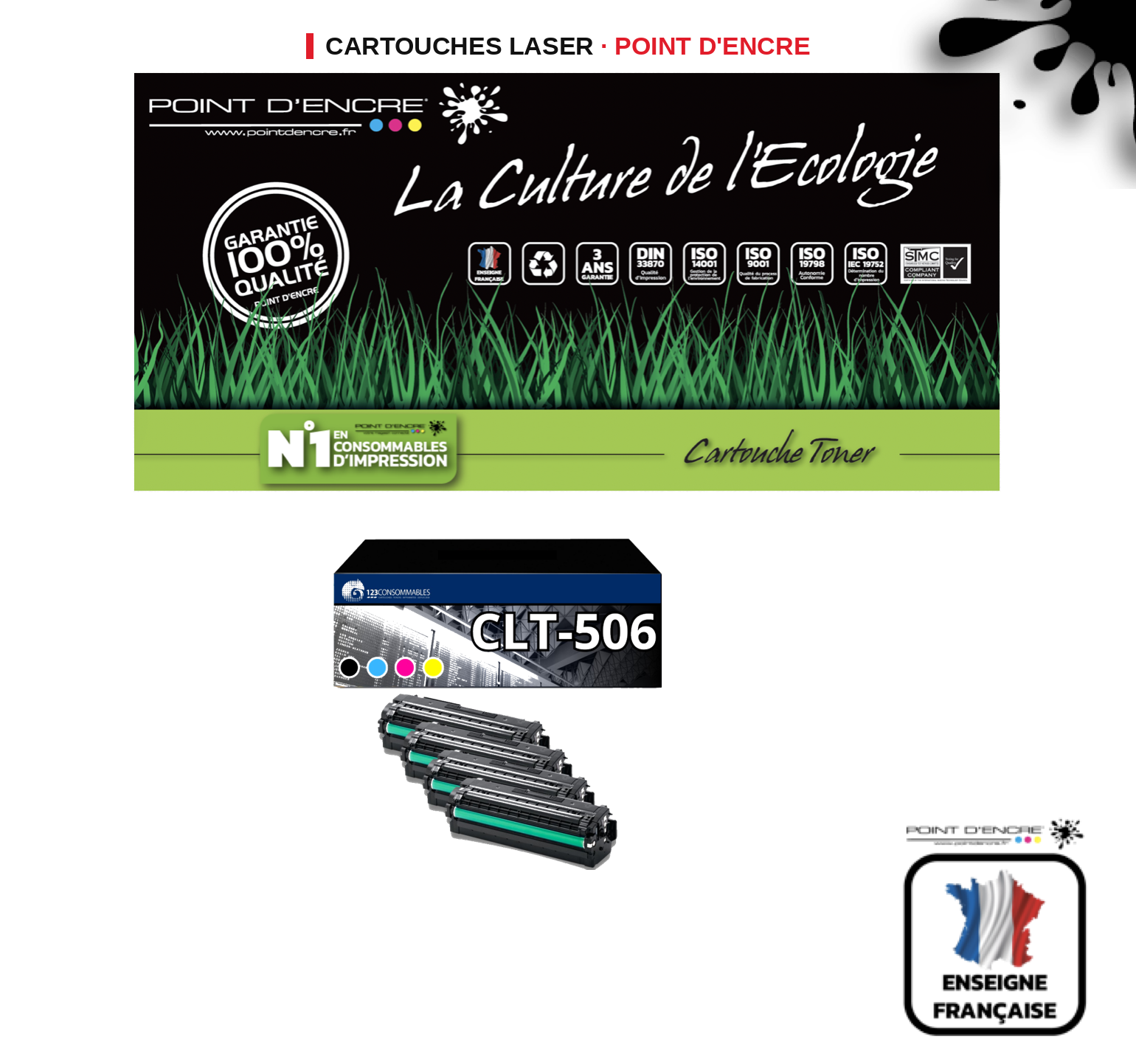 Cartouche laser POINT D'ENCRE Samsung 506 — PACK
