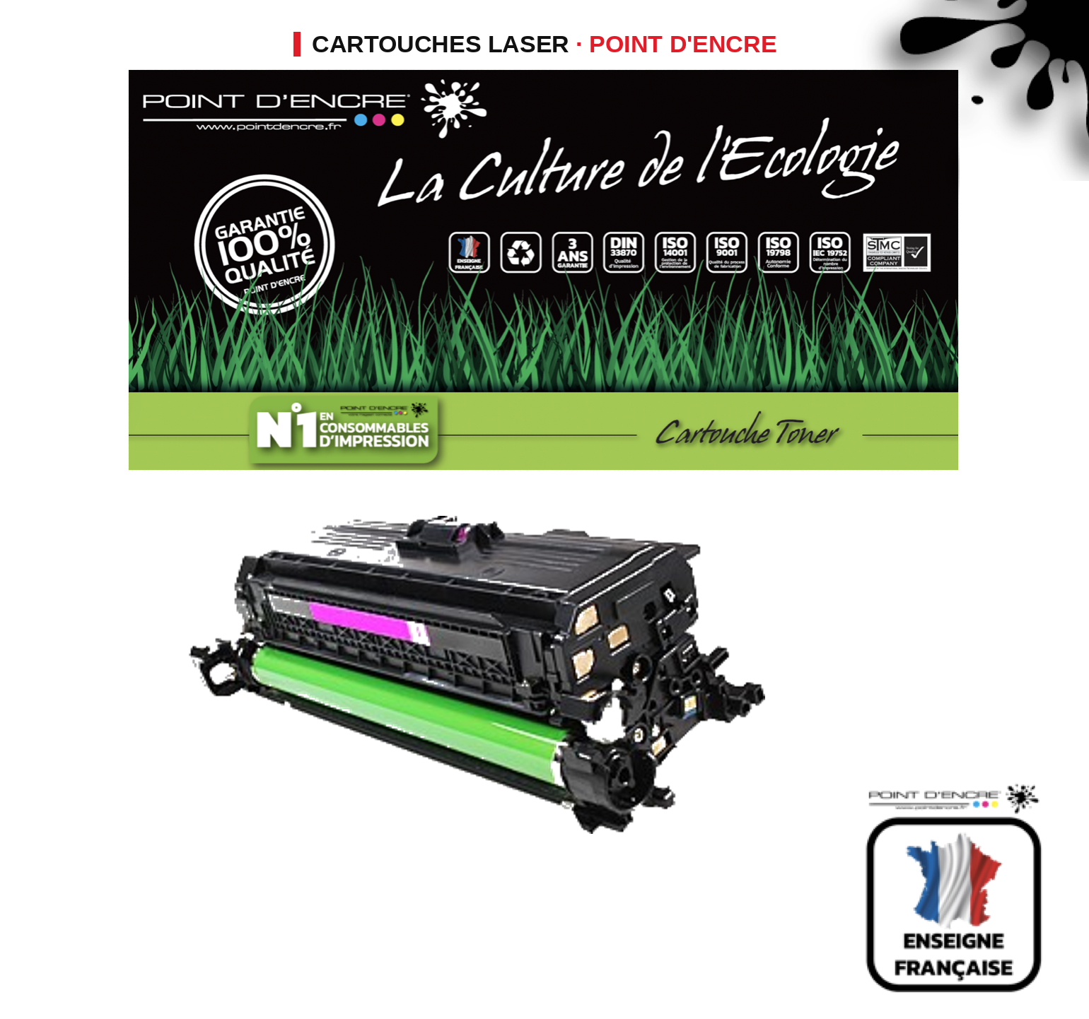 Cartouche laser POINT D'ENCRE  650A — MAGENTA