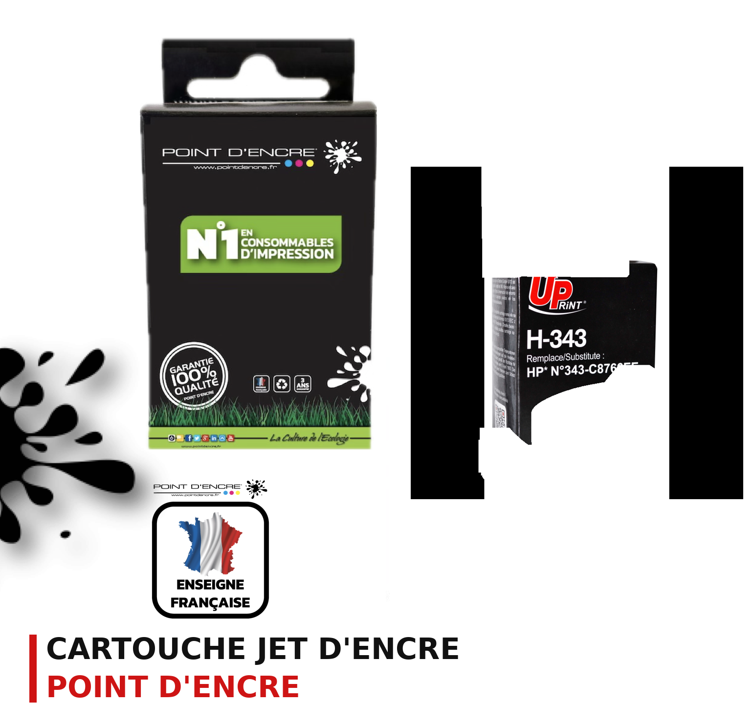 Cartouche d'encre POINT D'ENCRE Hp 343 — COULEUR