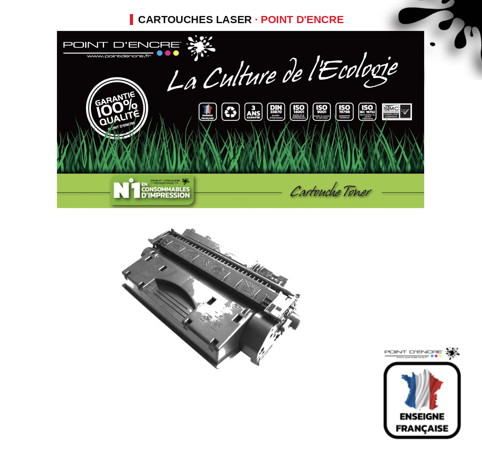 Cartouche laser POINT D'ENCRE Canon 719H — NOIR
