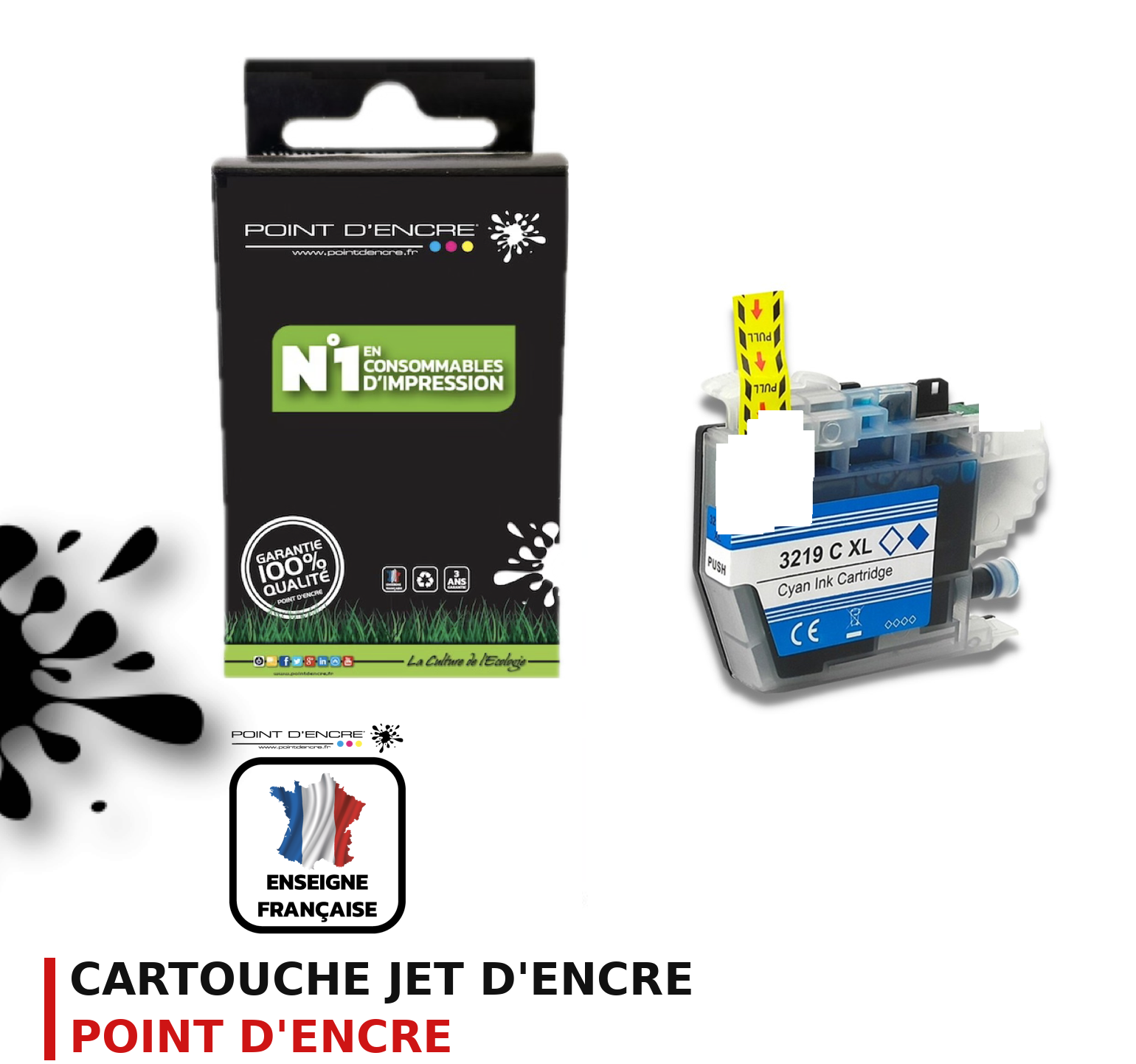Cartouche d'encre POINT D'ENCRE Brother LC3219 — CYAN