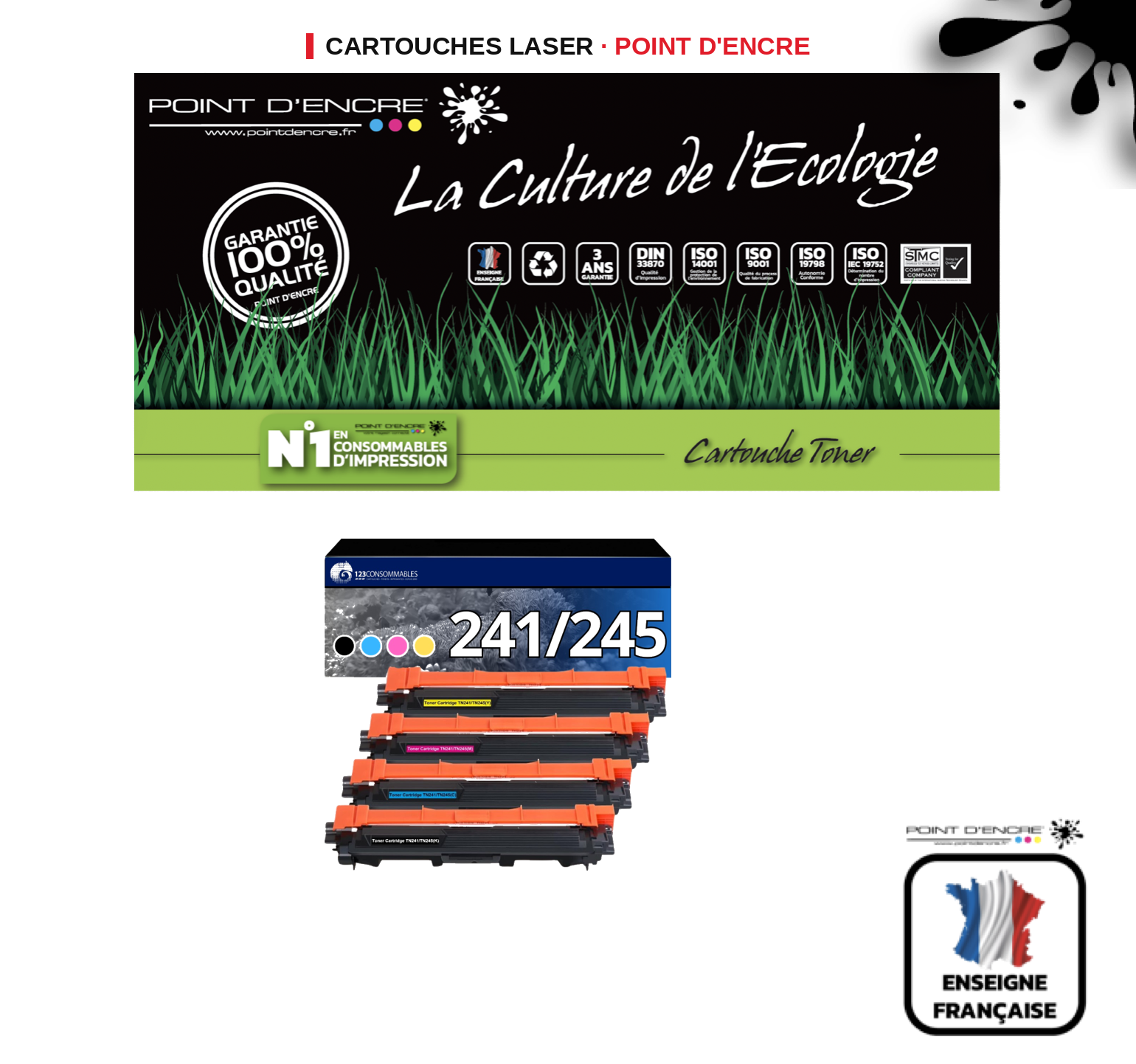 Cartouche laser POINT D'ENCRE Brother 241 — PACK