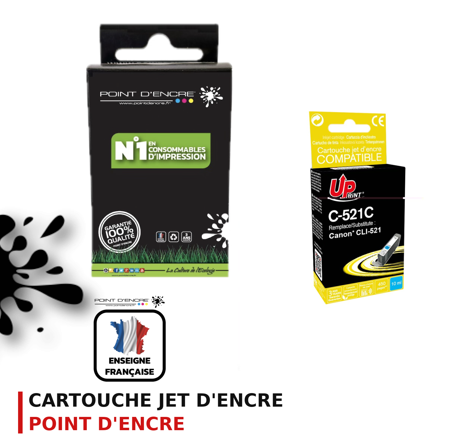 Cartouche d'encre POINT D'ENCRE Canon 521C — CYAN