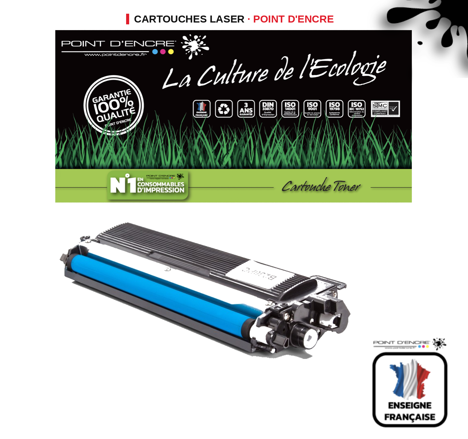 Cartouche laser POINT D'ENCRE Brother 230C — CYAN
