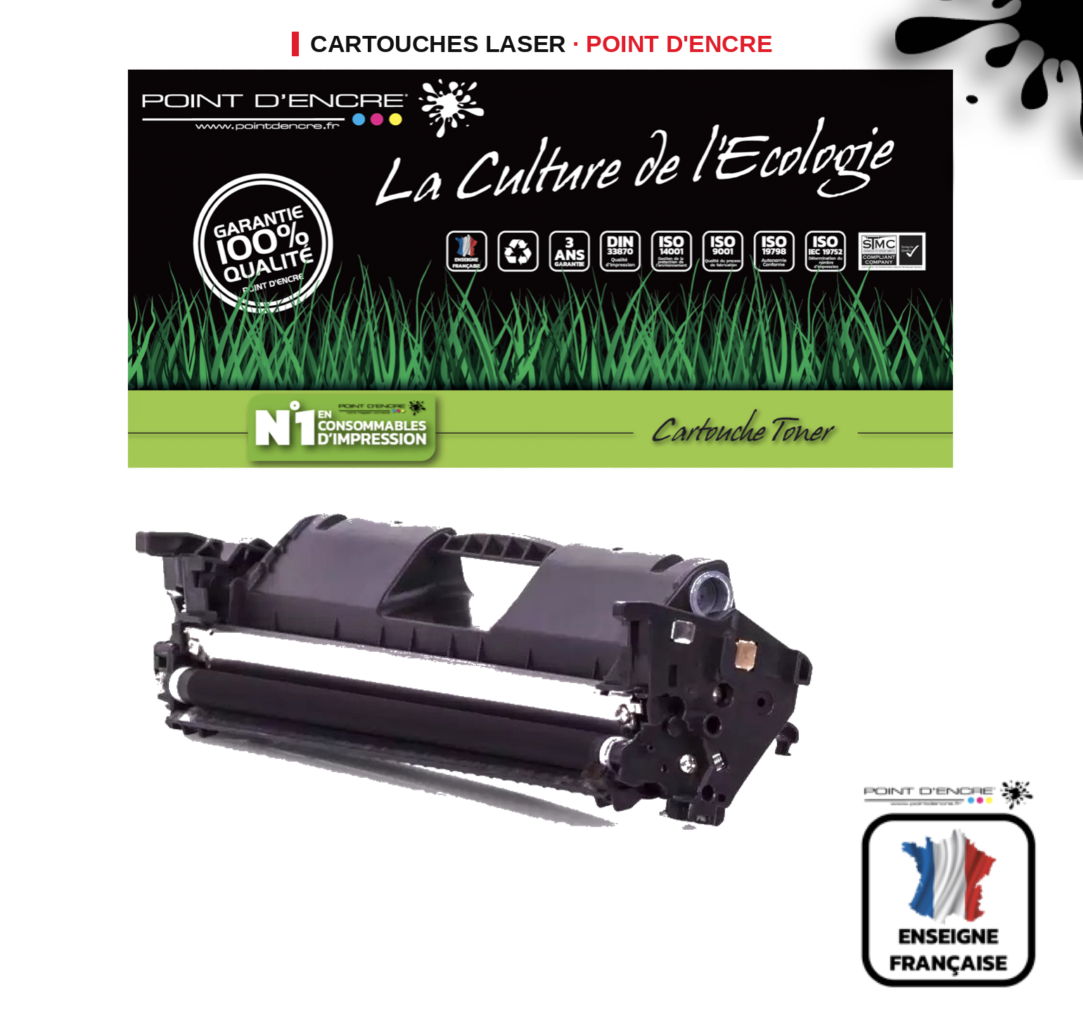 Cartouche laser POINT D'ENCRE Hp 94A — NOIR