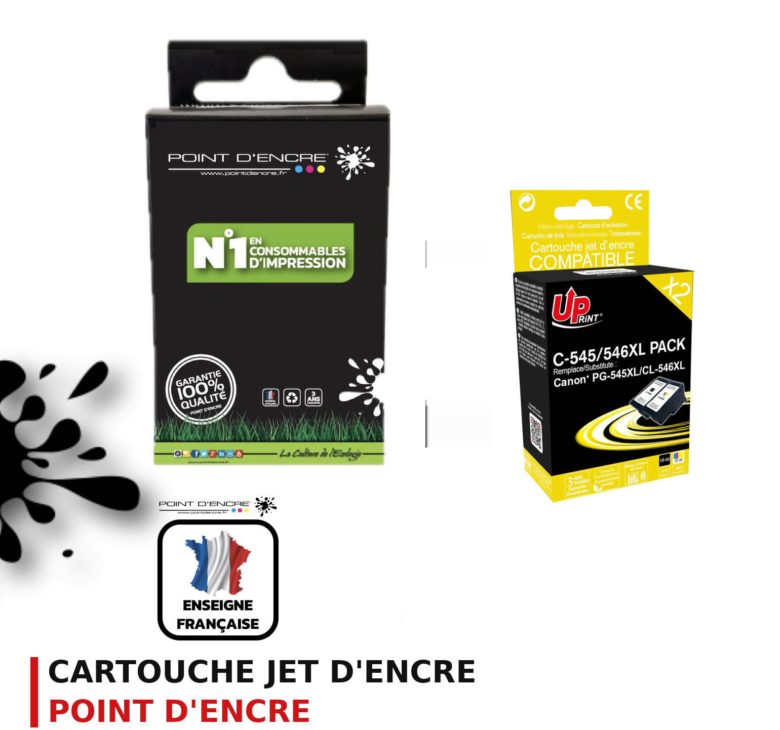 Cartouche d'encre POINT D'ENCRE Canon 545 — PACK