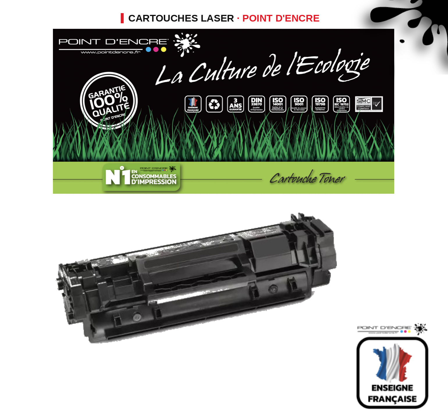 Cartouche laser POINT D'ENCRE Hp 139X — NOIR