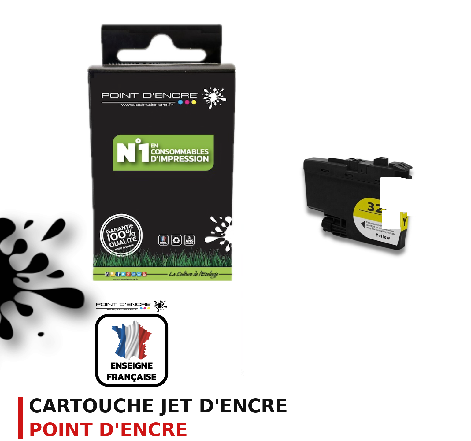 Cartouche d'encre POINT D'ENCRE Brother 3235XLY — JAUNE