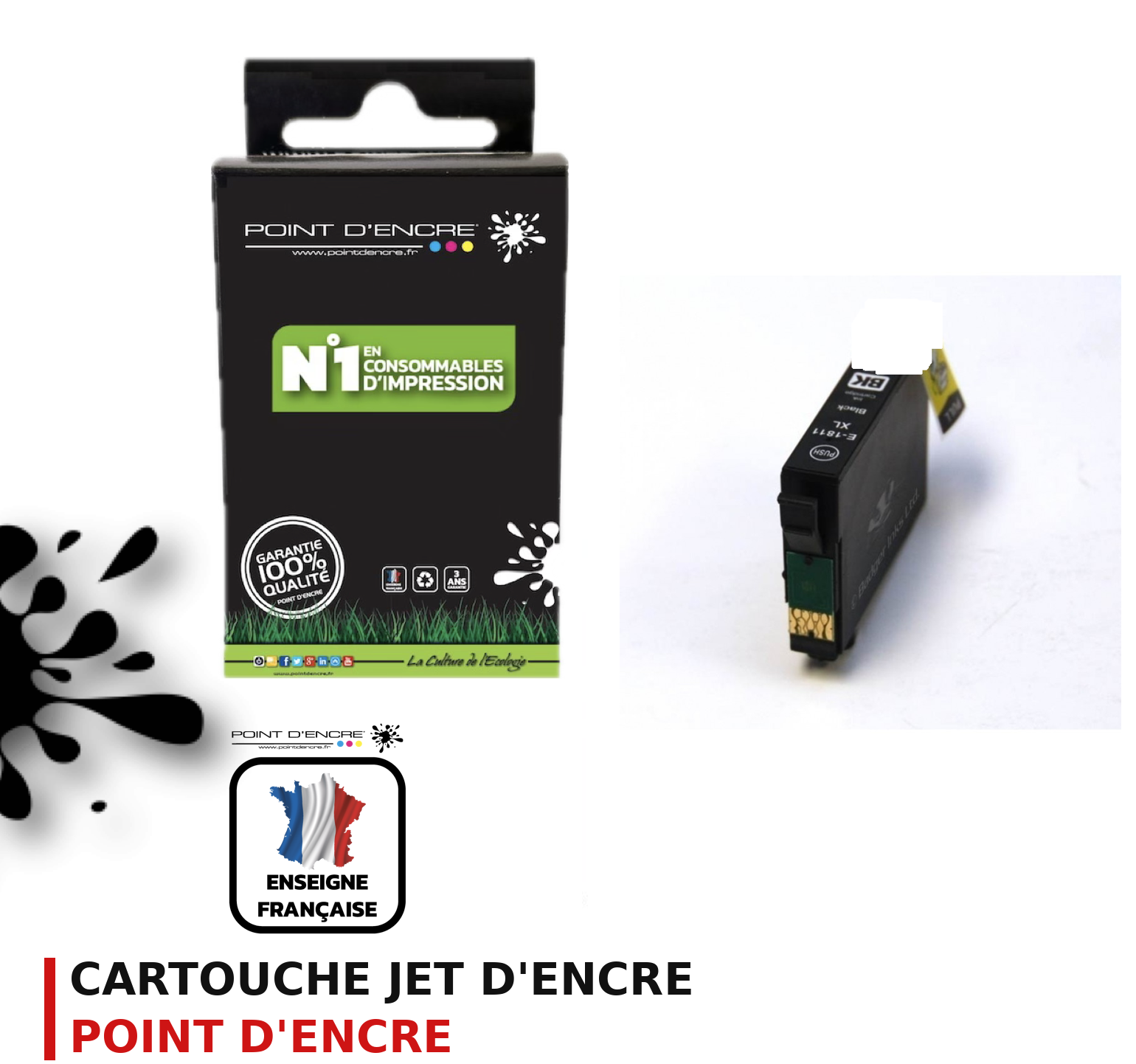 Cartouche d'encre POINT D'ENCRE Epson T1811XL — NOIR
