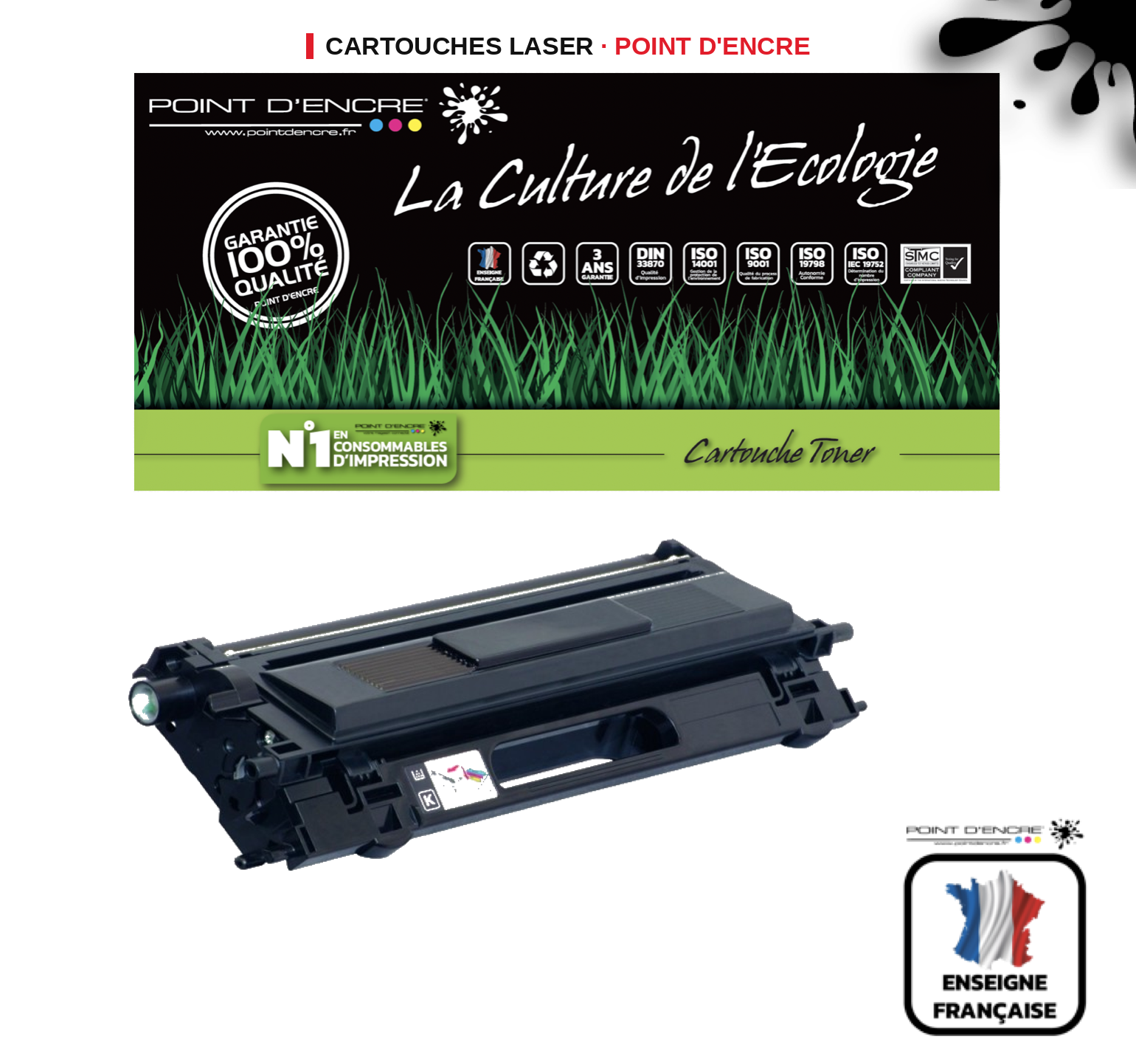 Cartouche laser POINT D'ENCRE Brother 135BK — NOIR