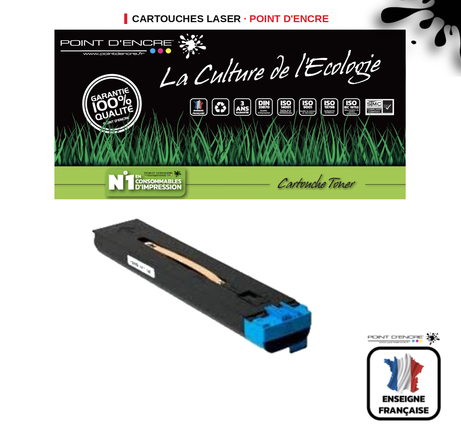 Cartouche laser POINT D'ENCRE Xerox 7655 — CYAN