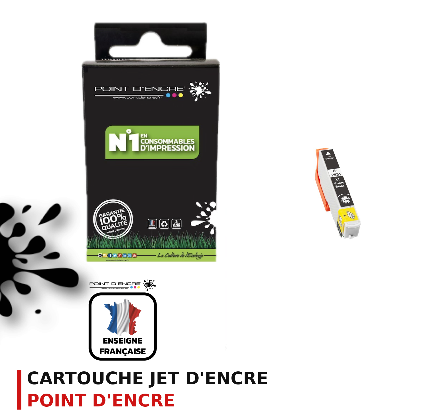 Cartouche d'encre POINT D'ENCRE Epson T26XL — NOIR