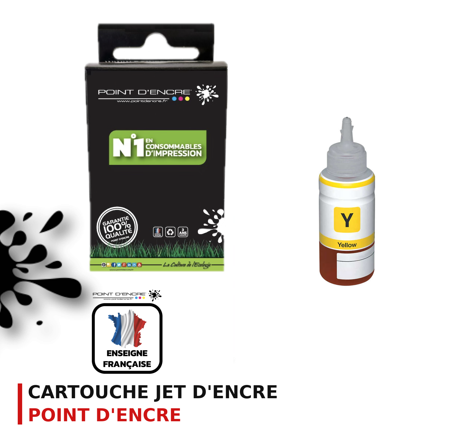 Cartouche d'encre POINT D'ENCRE Epson 113 — JAUNE