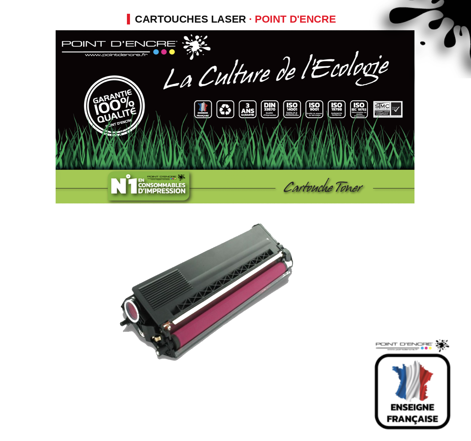 Cartouche laser POINT D'ENCRE Brother 325M — MAGENTA
