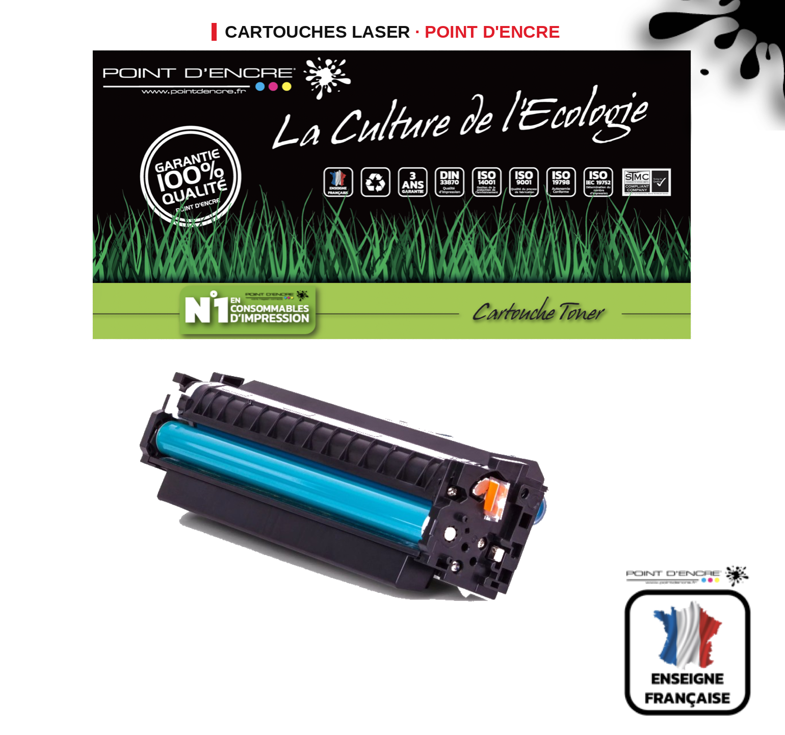 Cartouche laser POINT D'ENCRE Canon 046H — CYAN