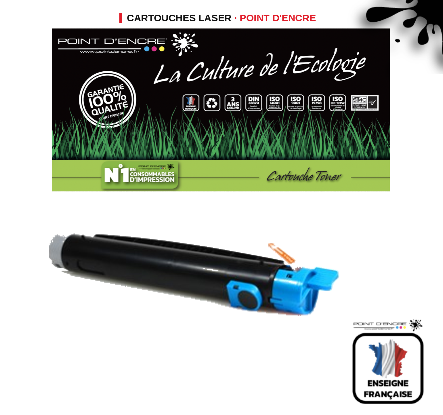 Cartouche laser POINT D'ENCRE Xerox 6350 — CYAN