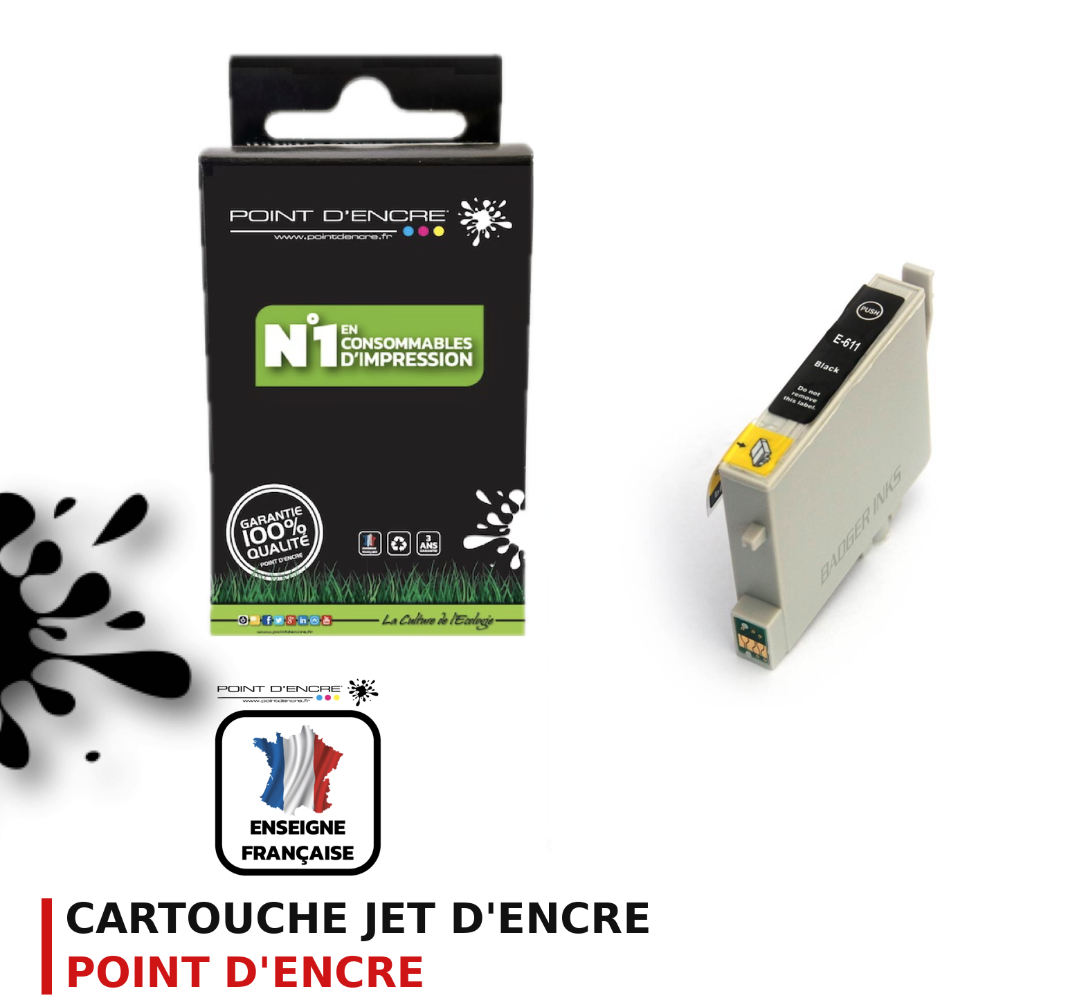 Cartouche d'encre POINT D'ENCRE Epson T061 — NOIR