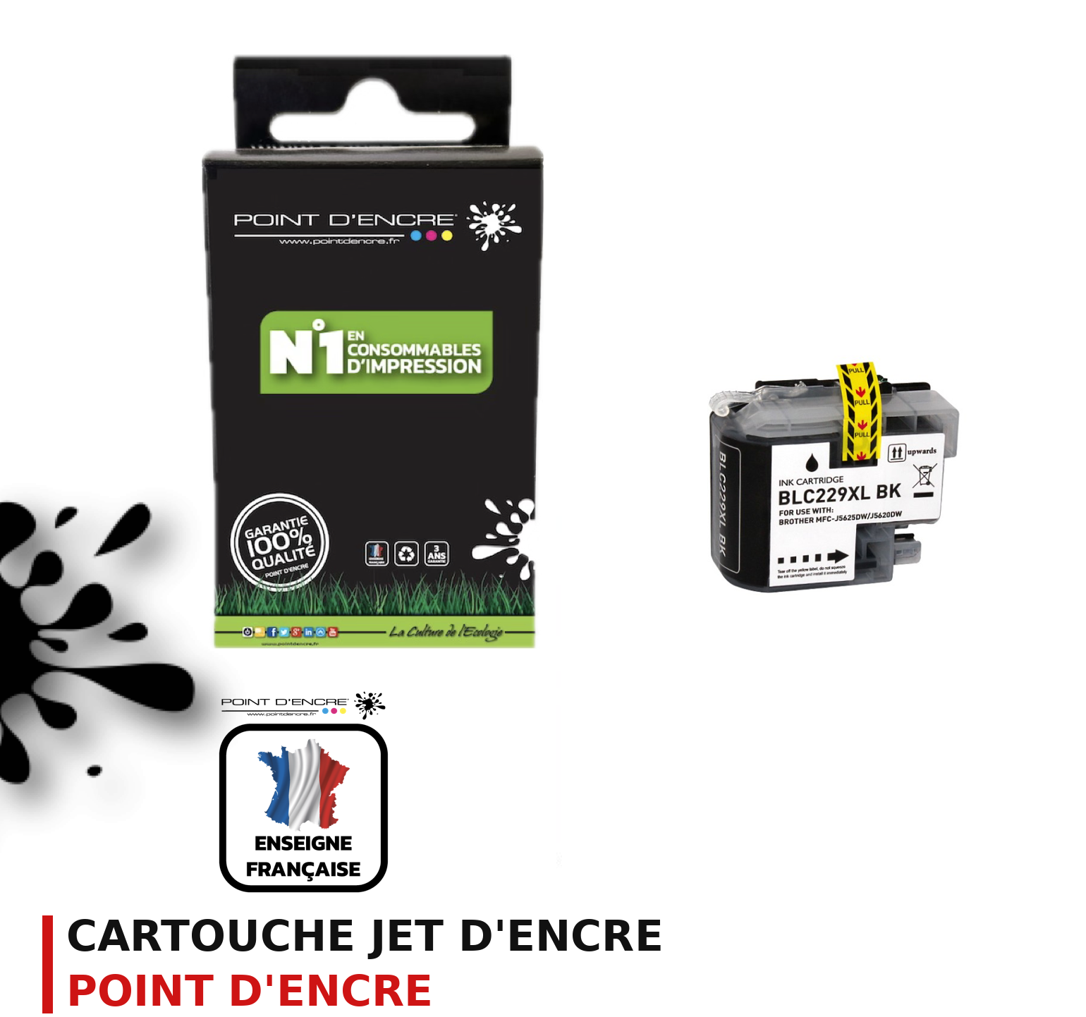 Cartouche d'encre POINT D'ENCRE Brother LC229XXL — NOIR