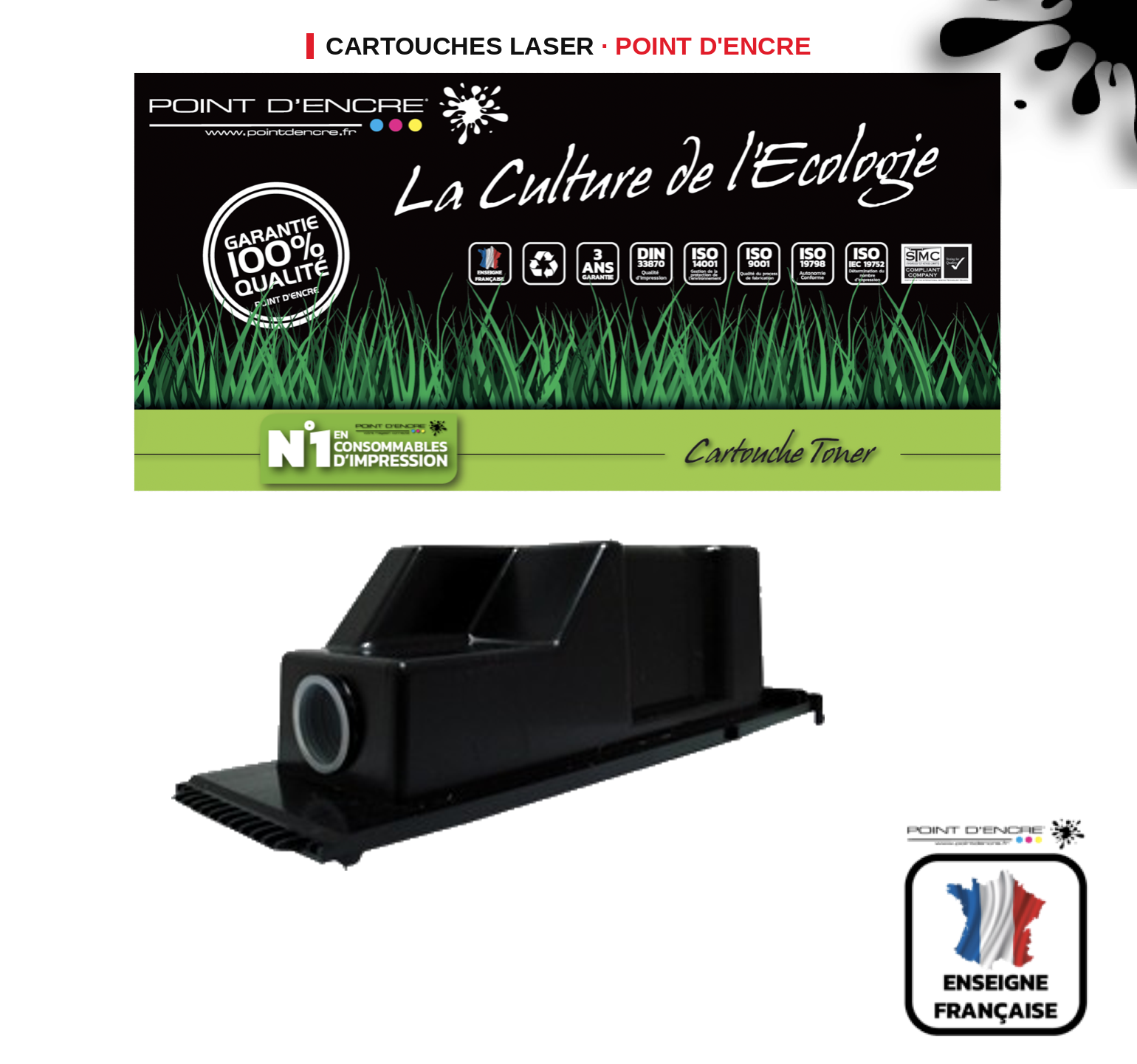 Cartouche laser POINT D'ENCRE Canon EXV3 — NOIR