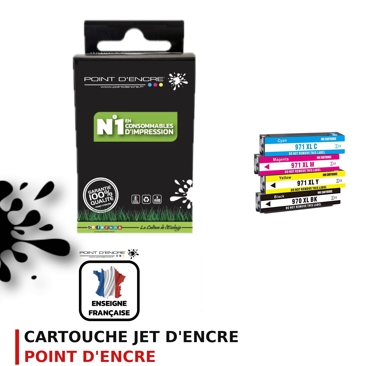 Cartouche d'encre POINT D'ENCRE Hp 970 — PACK