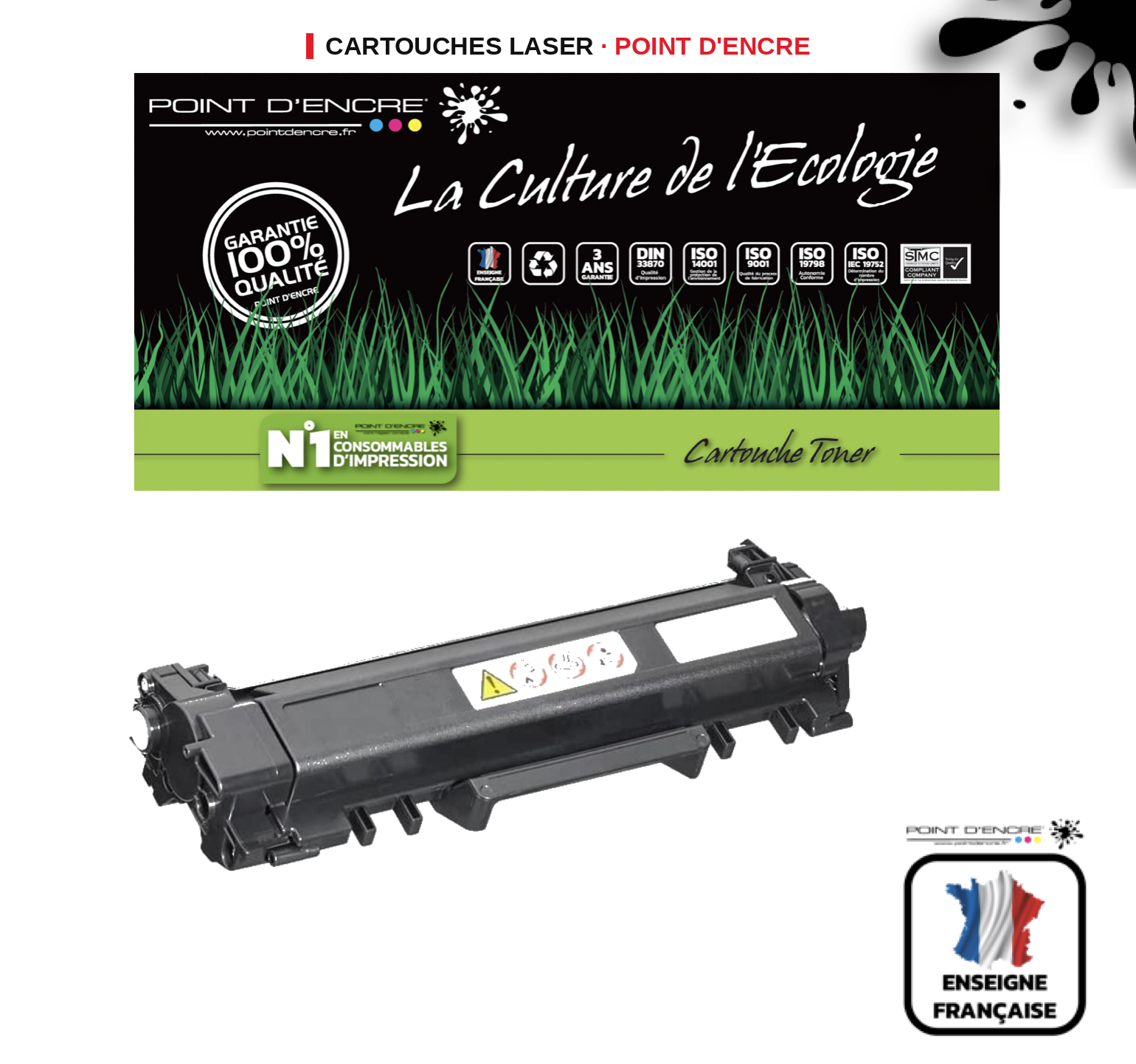 Cartouche laser POINT D'ENCRE Ricoh SP230 — NOIR
