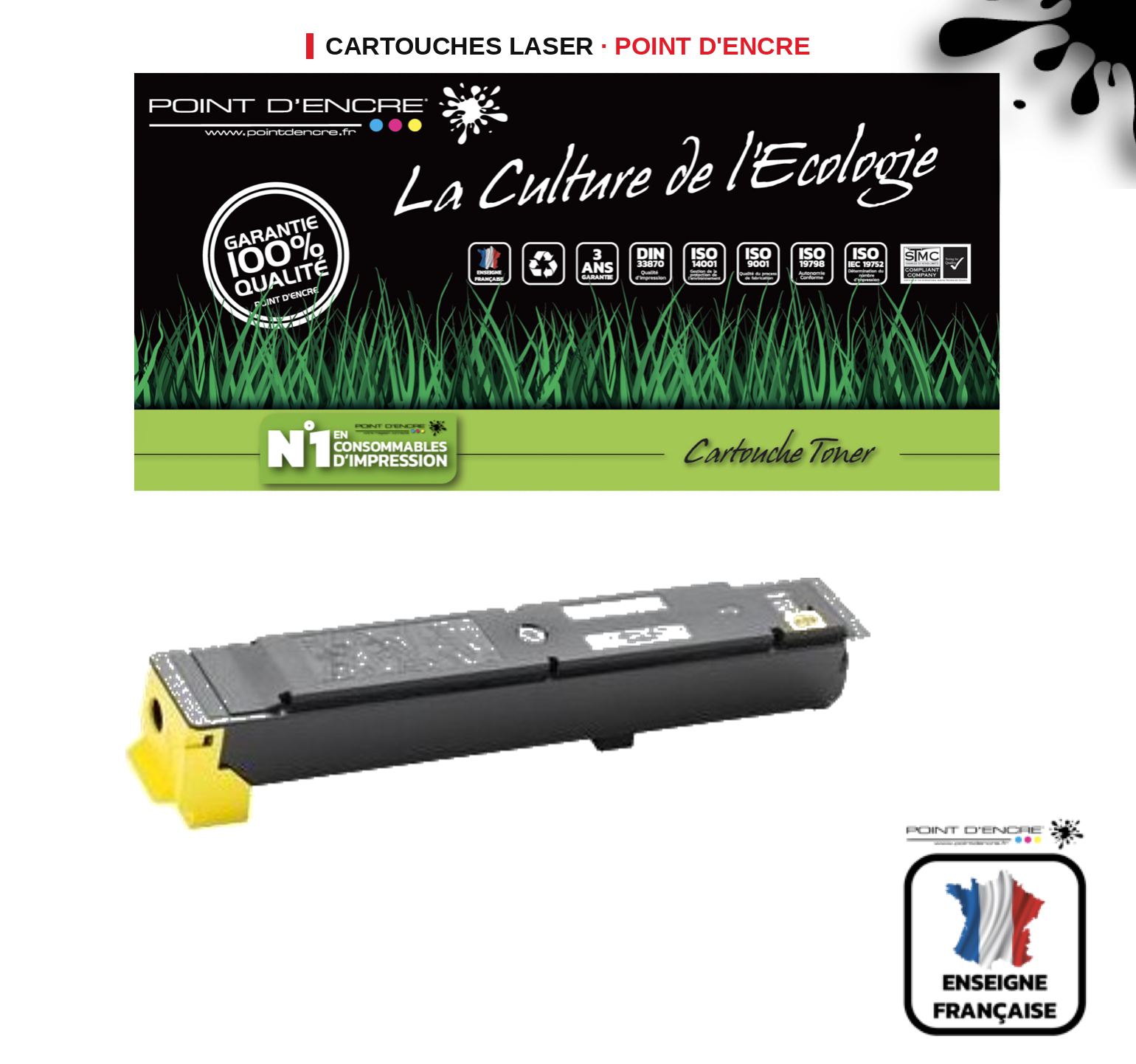 Cartouche laser POINT D'ENCRE Kyocera TK5205 — JAUNE