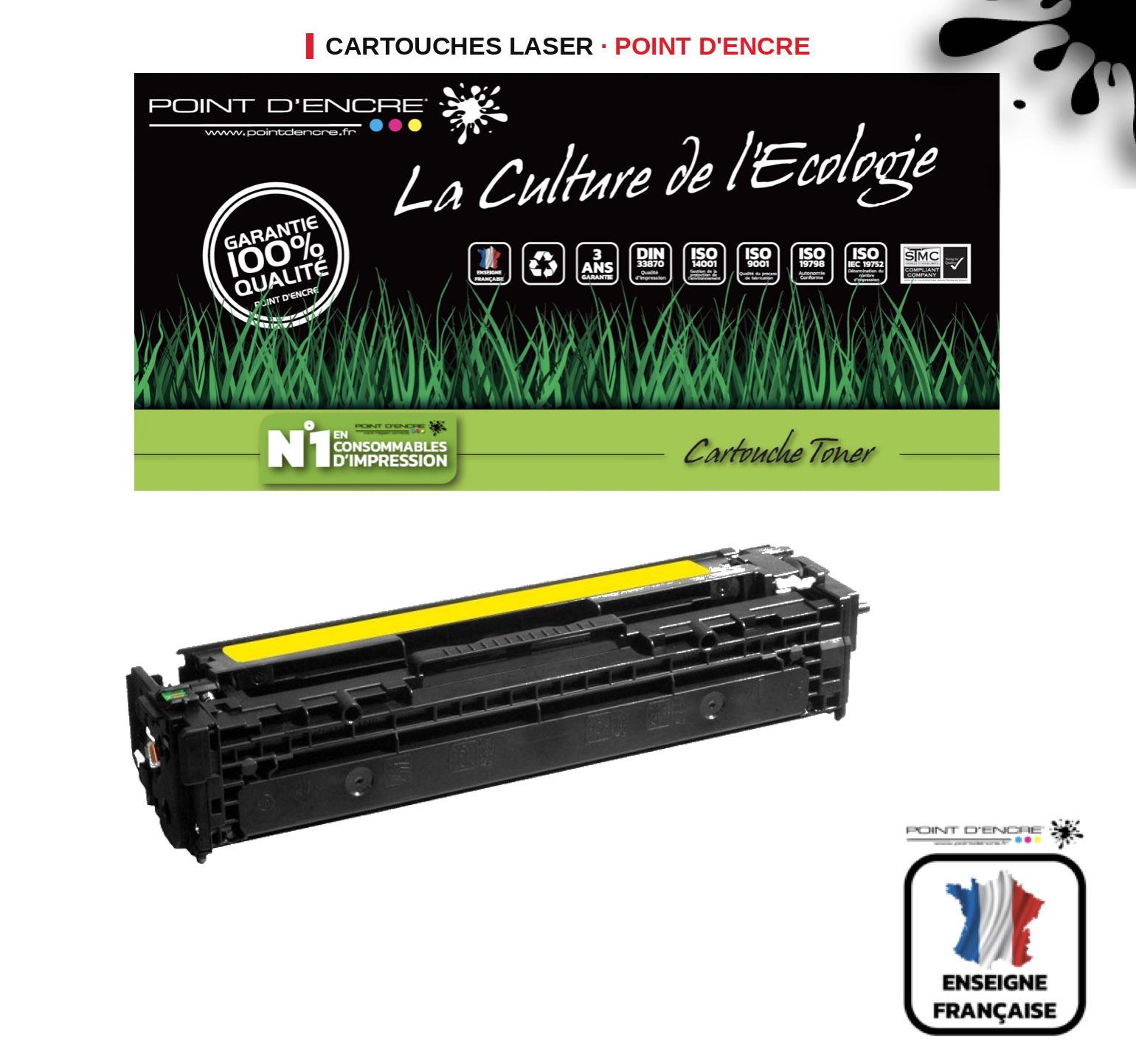Cartouche laser POINT D'ENCRE Canon 716 — JAUNE