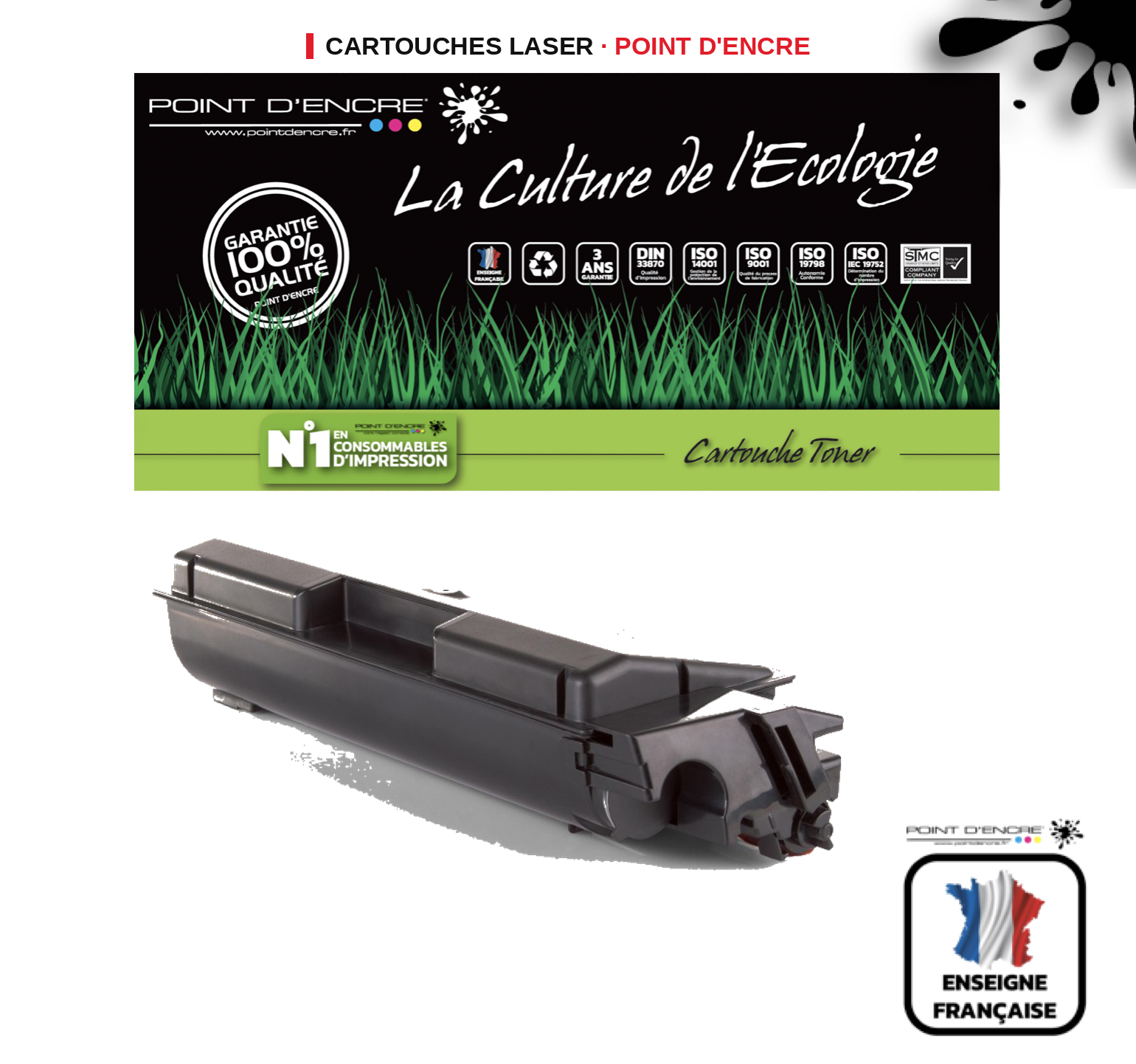 Cartouche laser POINT D'ENCRE Kyocera TK590K — NOIR