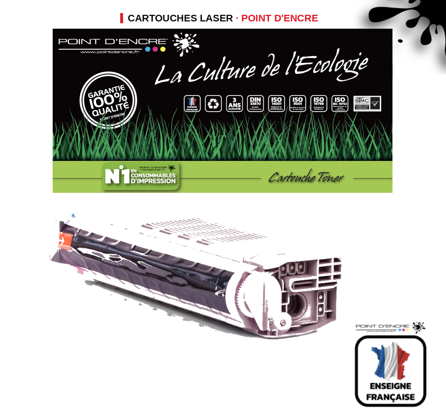 Cartouche laser POINT D'ENCRE Oki C5800 — MAGENTA