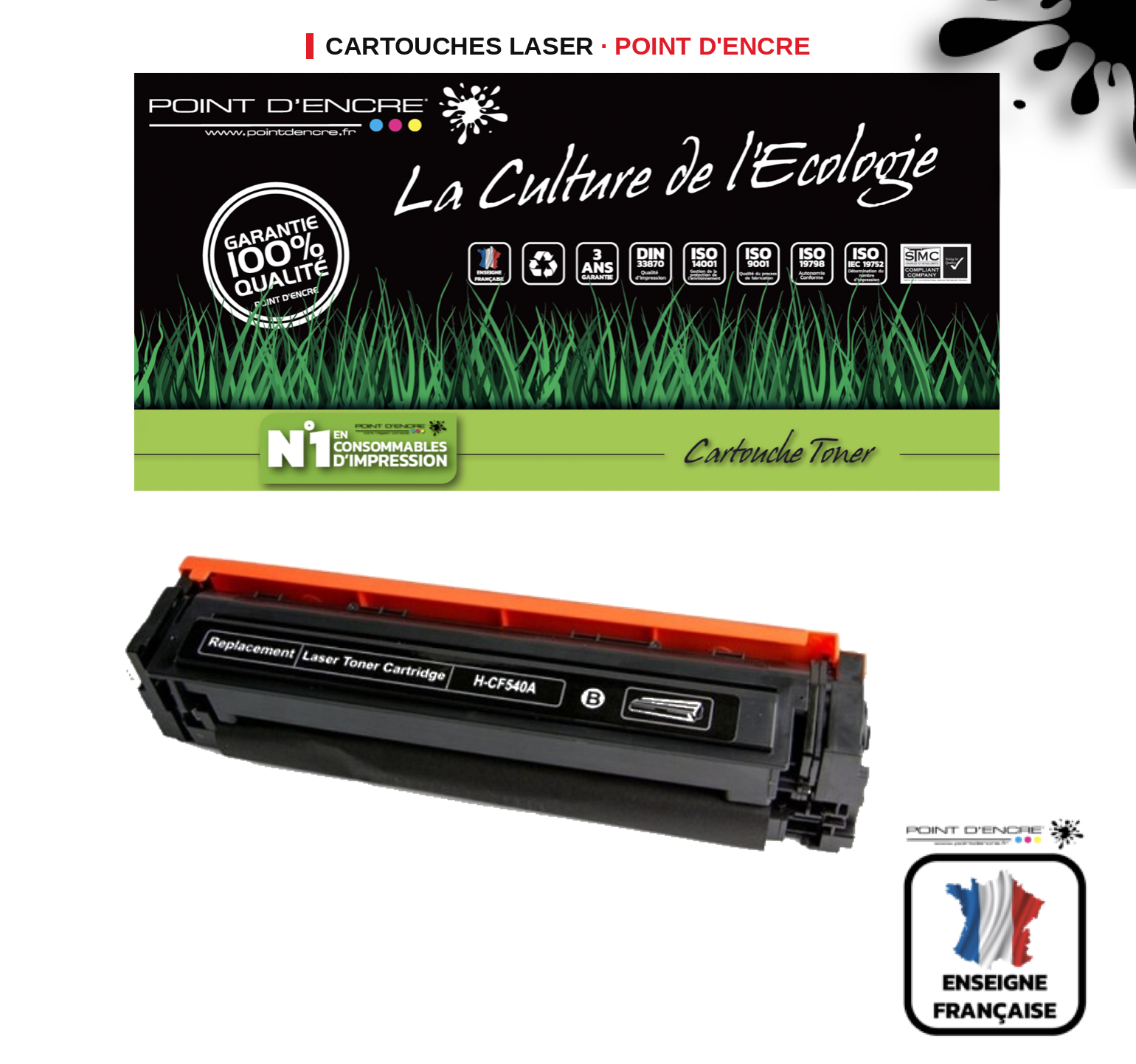Cartouche laser POINT D'ENCRE Hp 203X — NOIR