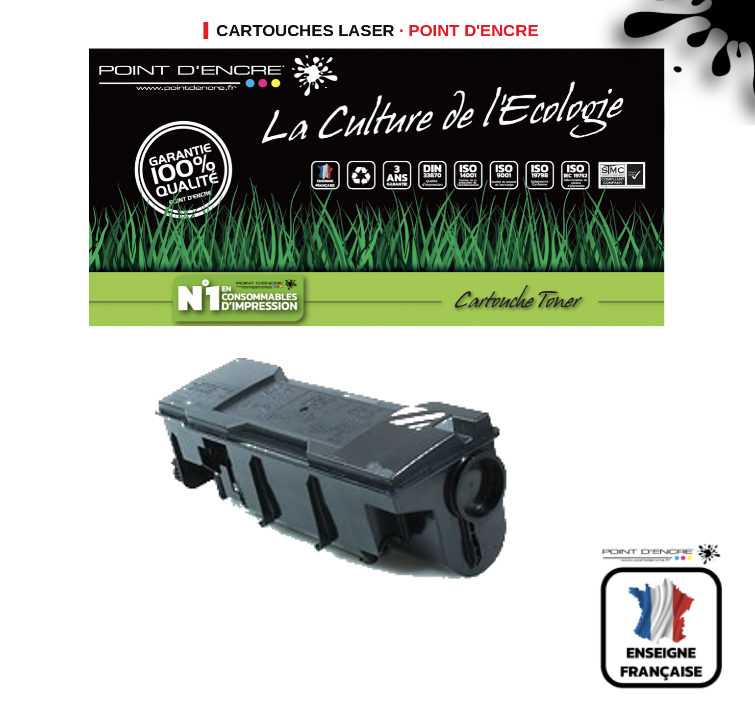 Cartouche laser POINT D'ENCRE Kyocera TK65 — NOIR