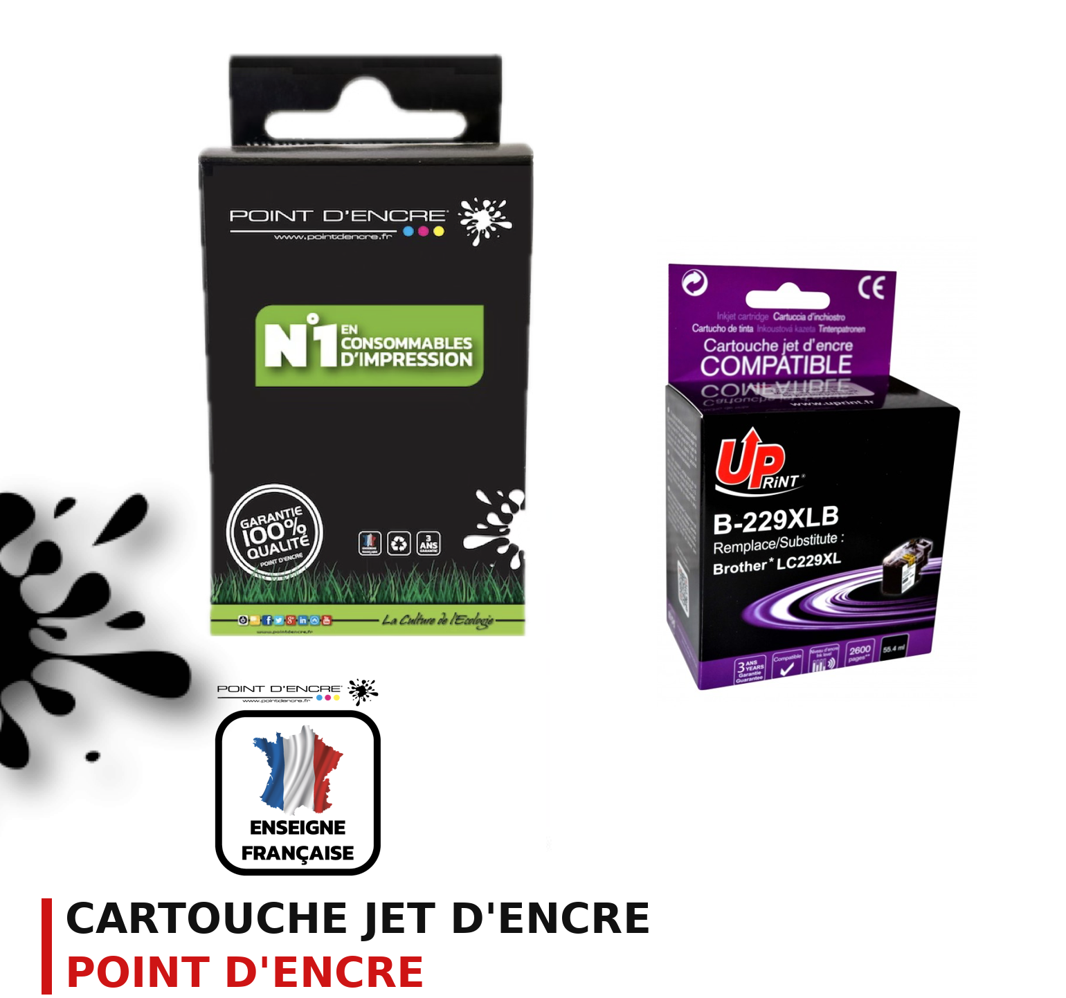 Cartouche d'encre POINT D'ENCRE Brother 229XXLBK — NOIR