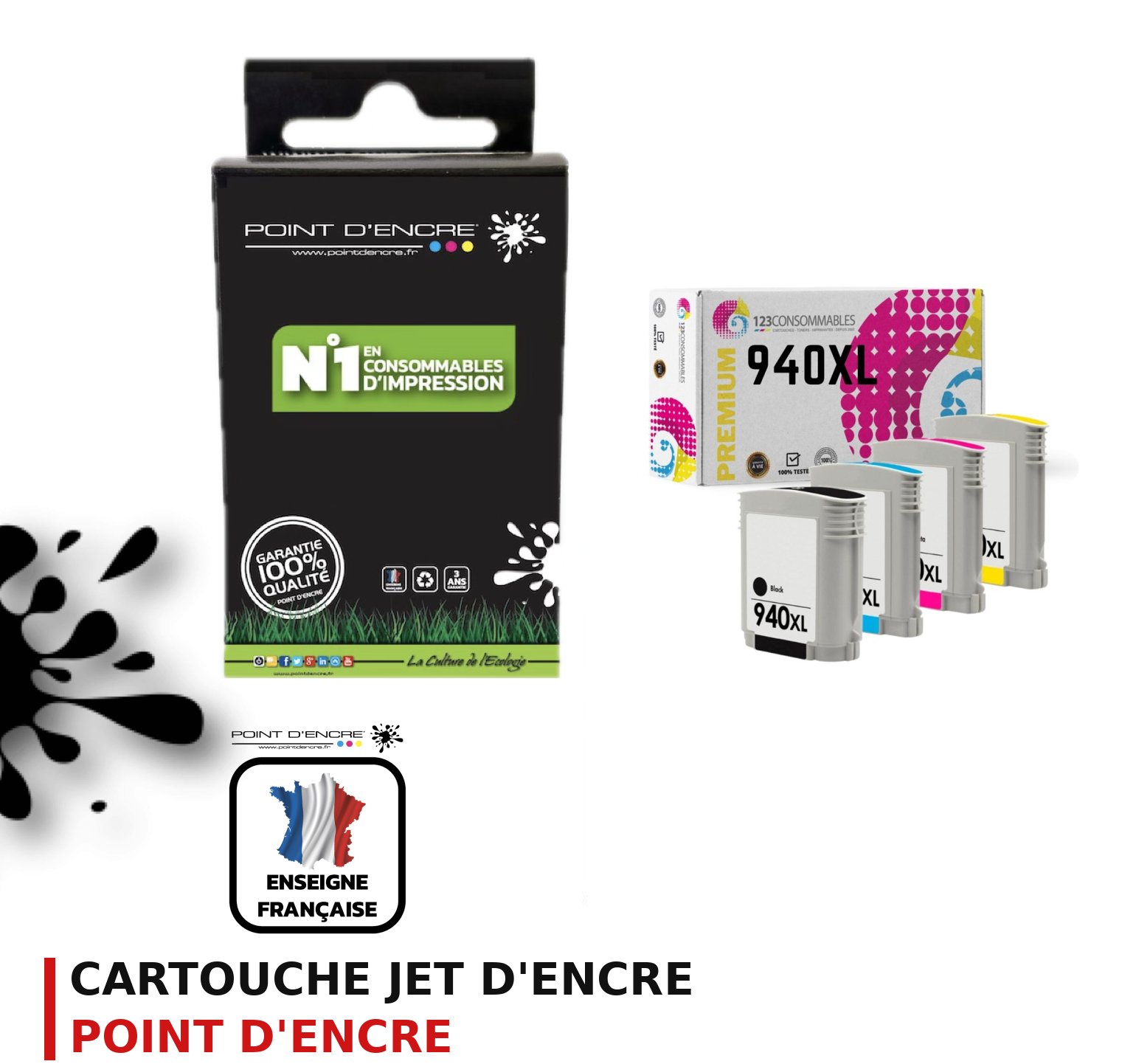 Cartouche d'encre POINT D'ENCRE Hp 940XL — PACK
