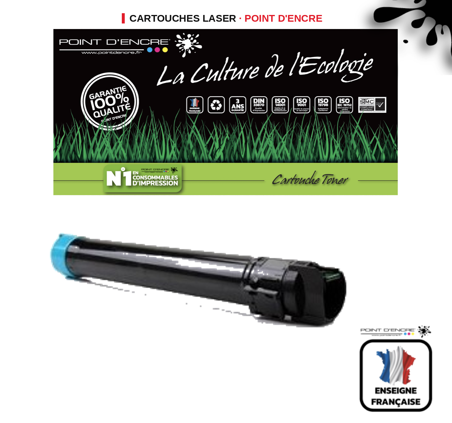 Cartouche laser POINT D'ENCRE Xerox 7120 — CYAN