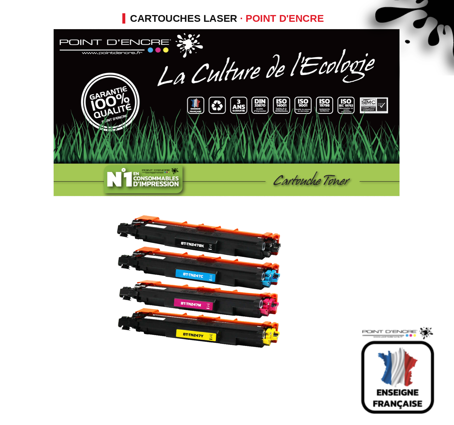 Cartouche laser POINT D'ENCRE Brother TN247 — PACK
