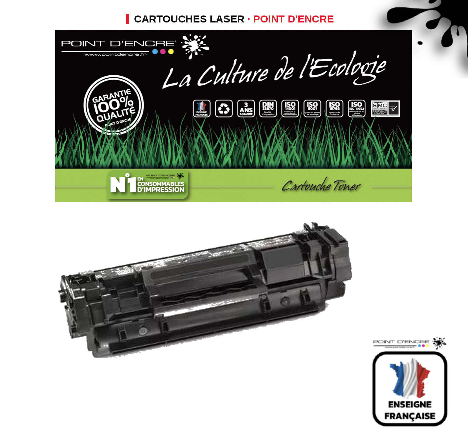 Cartouche laser POINT D'ENCRE Canon 071H — NOIR