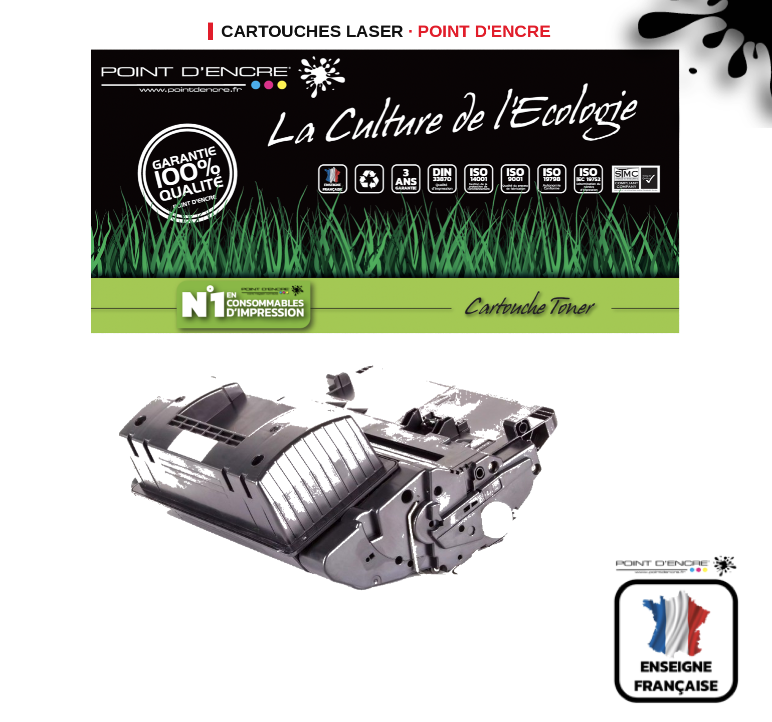 Cartouche laser POINT D'ENCRE Hp 90XL — NOIR