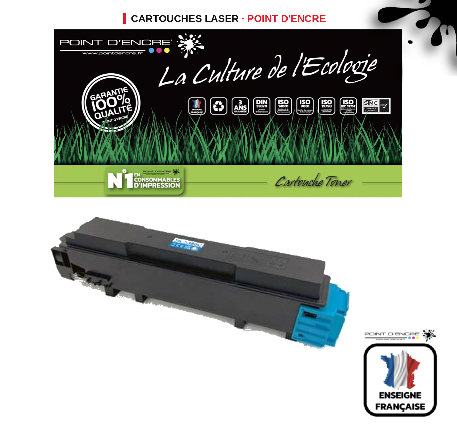 Cartouche laser POINT D'ENCRE Kyocera TK5380 — CYAN