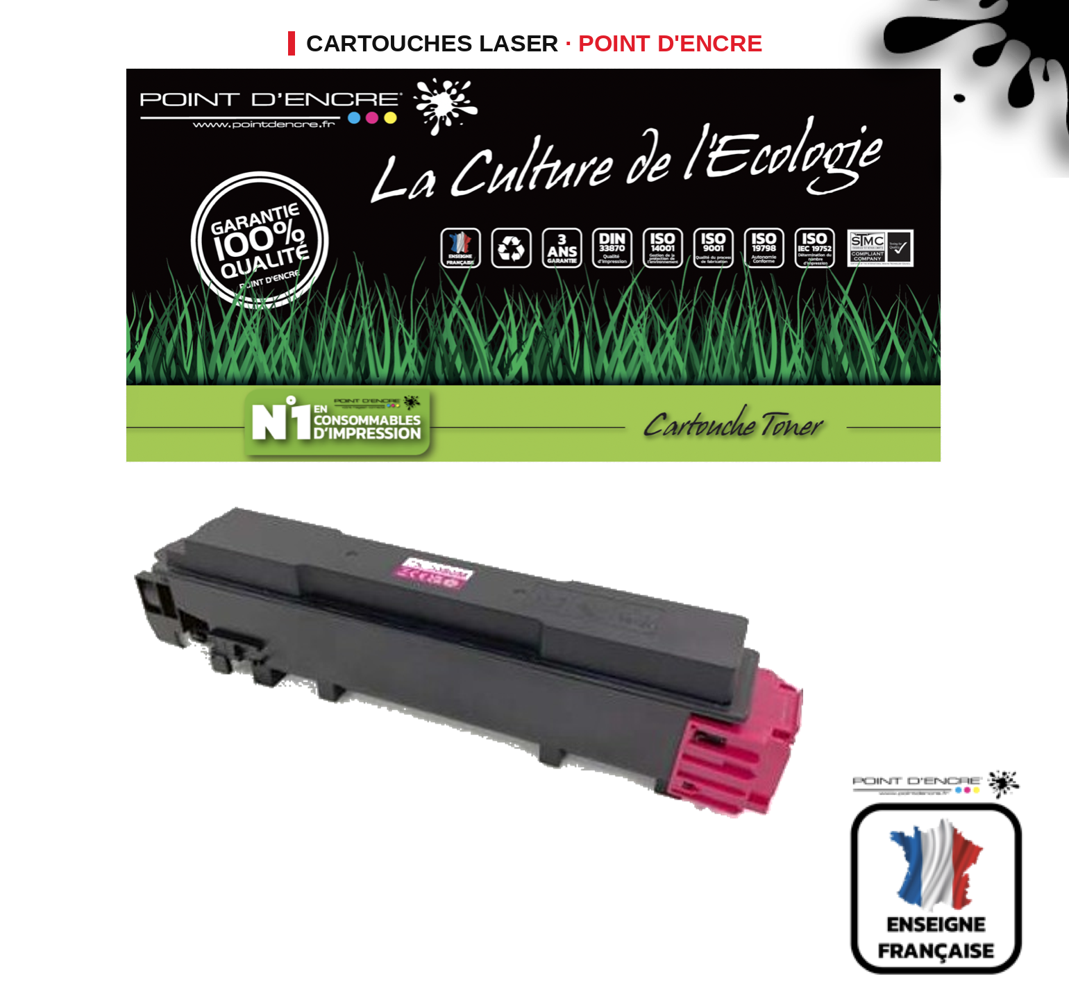 Cartouche laser POINT D'ENCRE Kyocera TK5380 — MAGENTA
