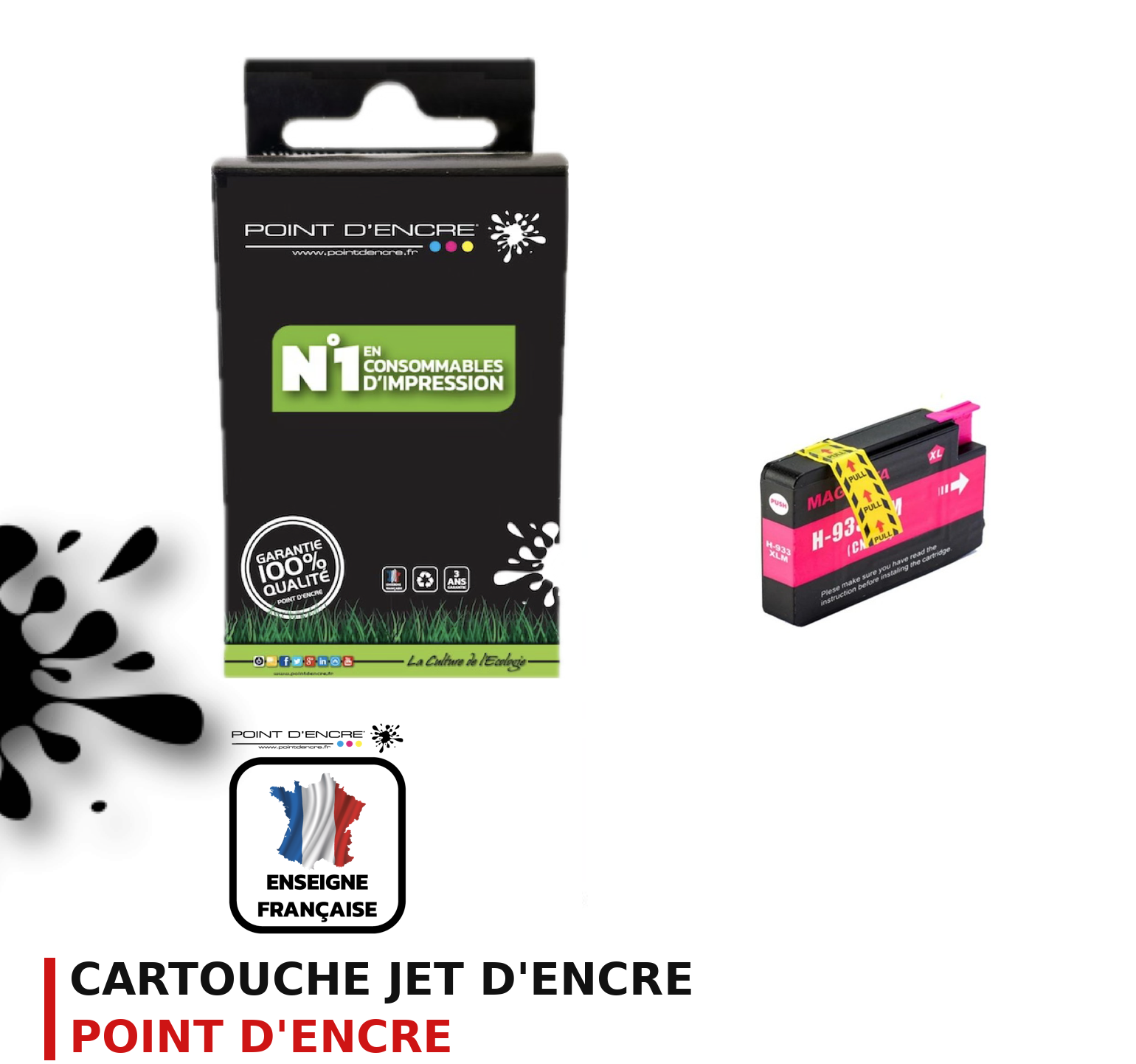 Cartouche d'encre POINT D'ENCRE Hp 933XL — MAGENTA