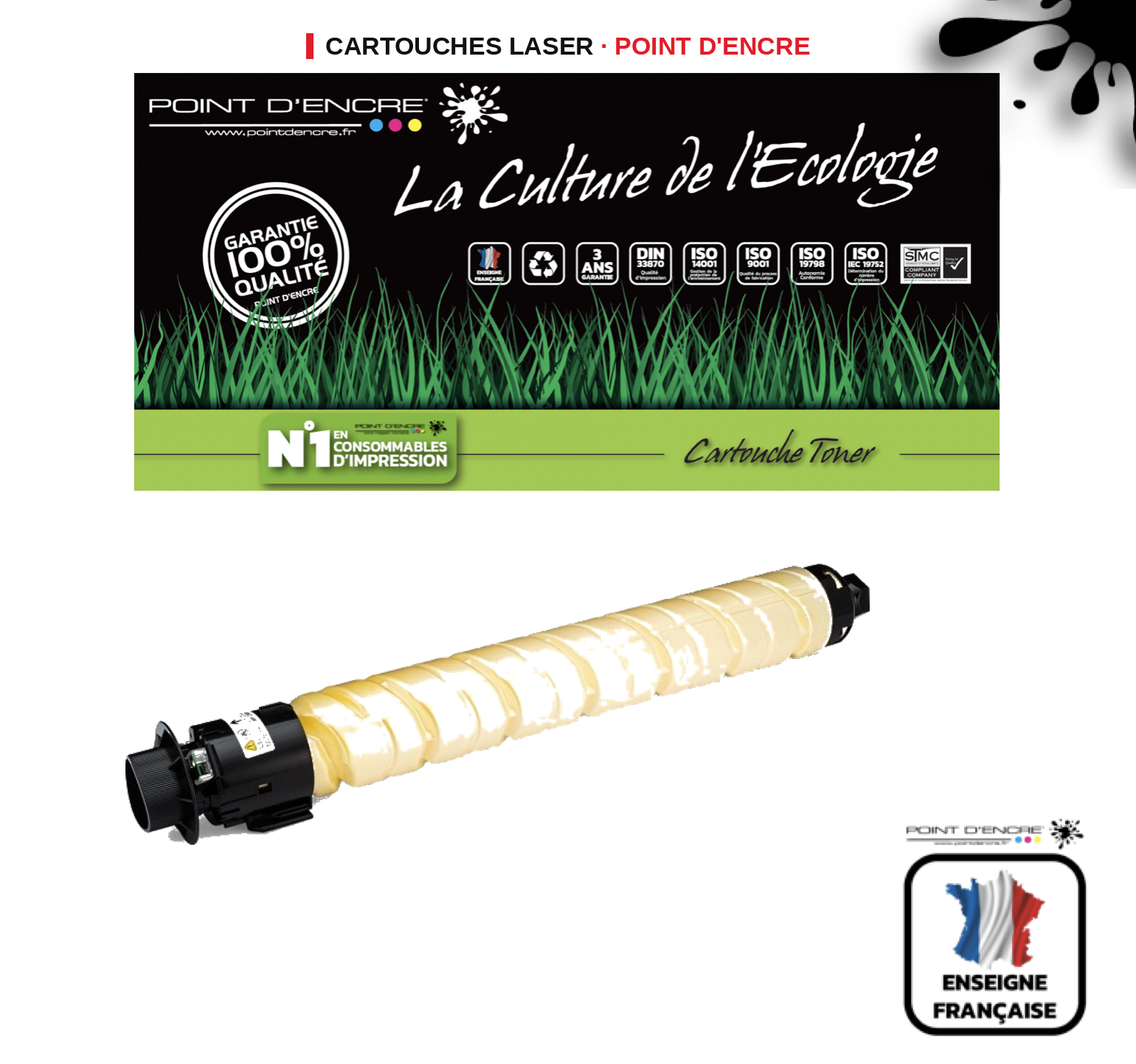 Cartouche laser POINT D'ENCRE Ricoh IMC2010