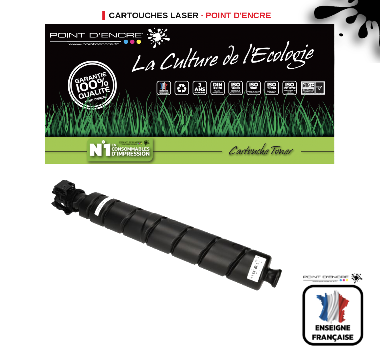 Cartouche laser POINT D'ENCRE Kyocera TK5415 — NOIR