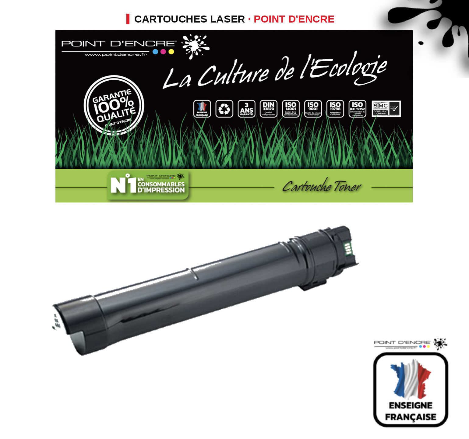 Cartouche laser POINT D'ENCRE Dell C5765 — NOIR
