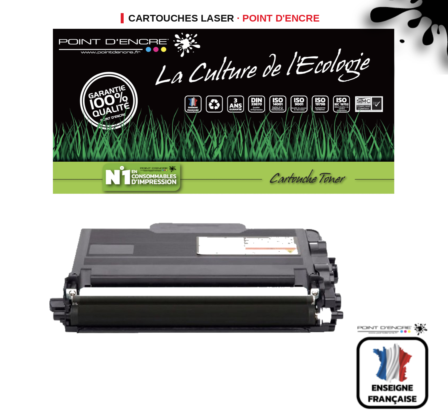 Cartouche laser POINT D'ENCRE Brother 821XXL — CYAN