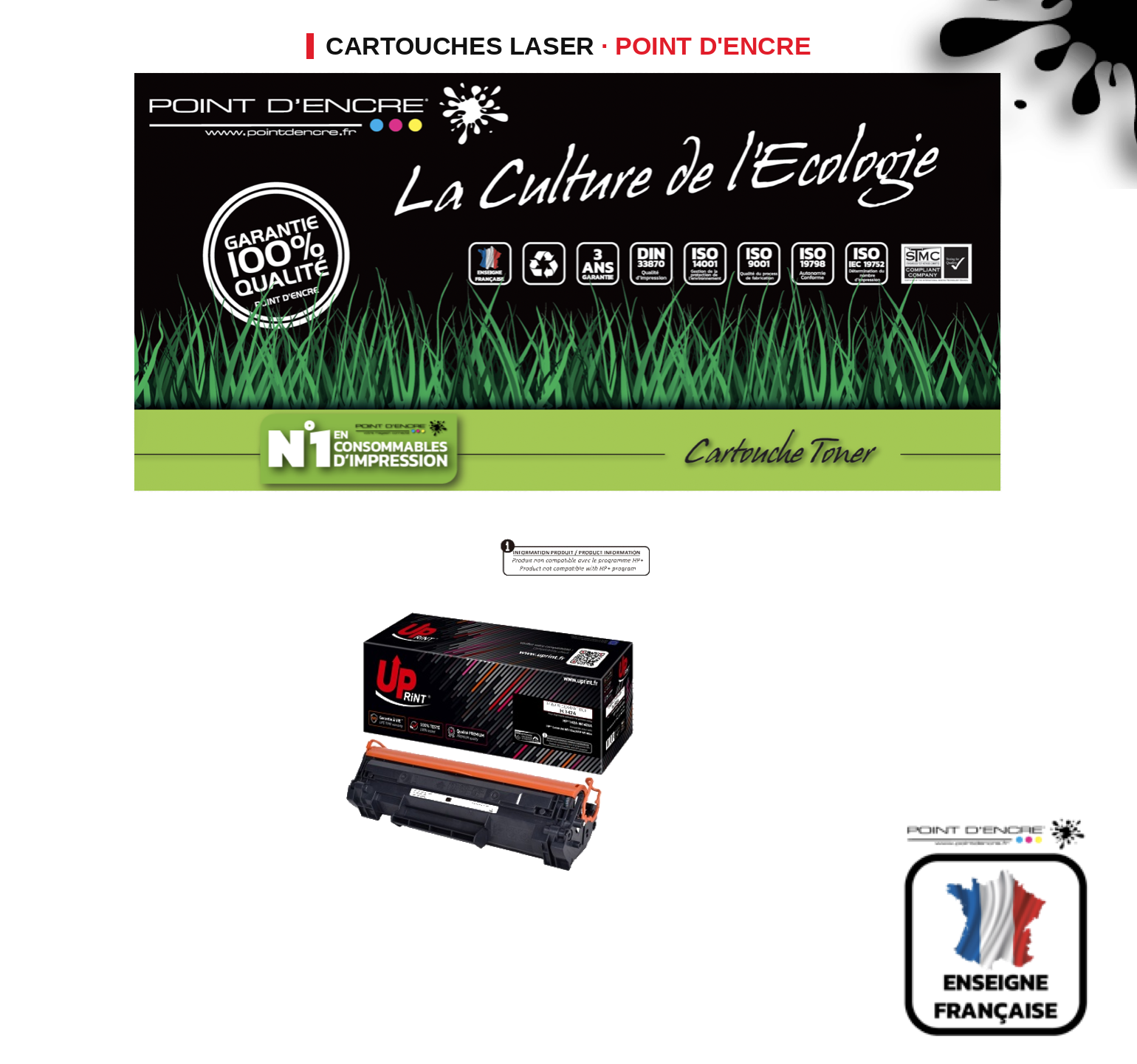 Cartouche laser POINT D'ENCRE Hp 142A — NOIR